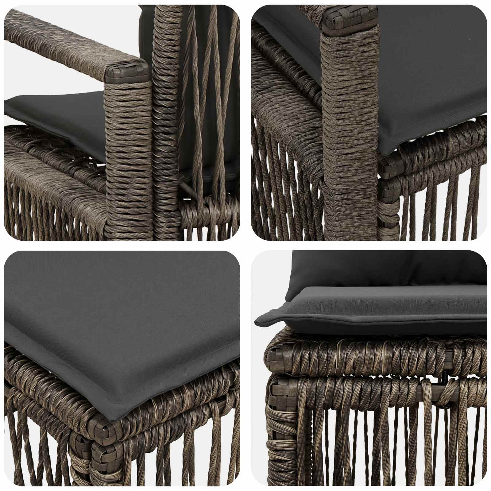vidaXL Tuinbankenset 7 st 7-Aantal zitplaatsen Zwart poly rattan