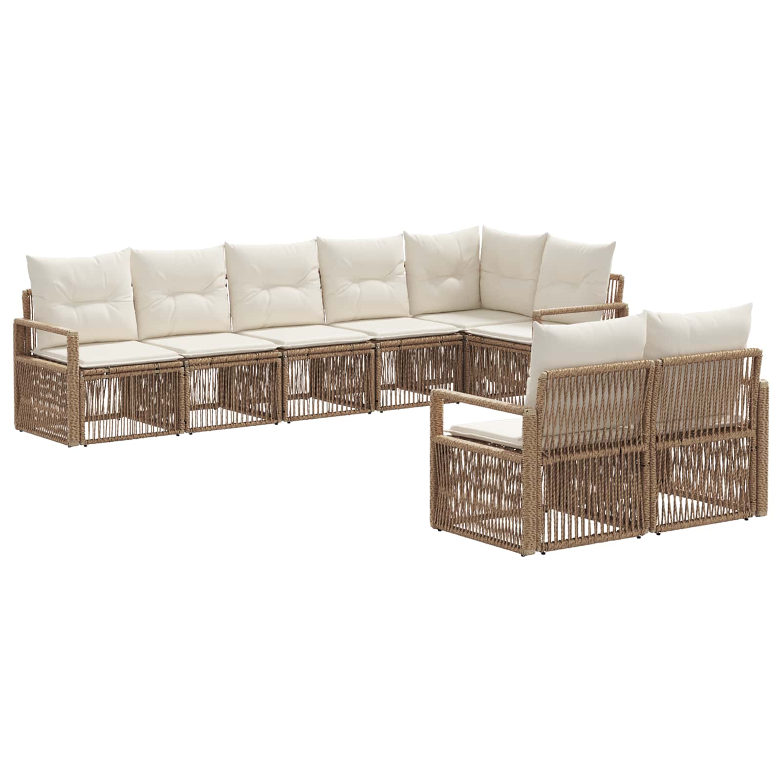 vidaXL Tuinbankenset 9 pcs Zwart poly rattan