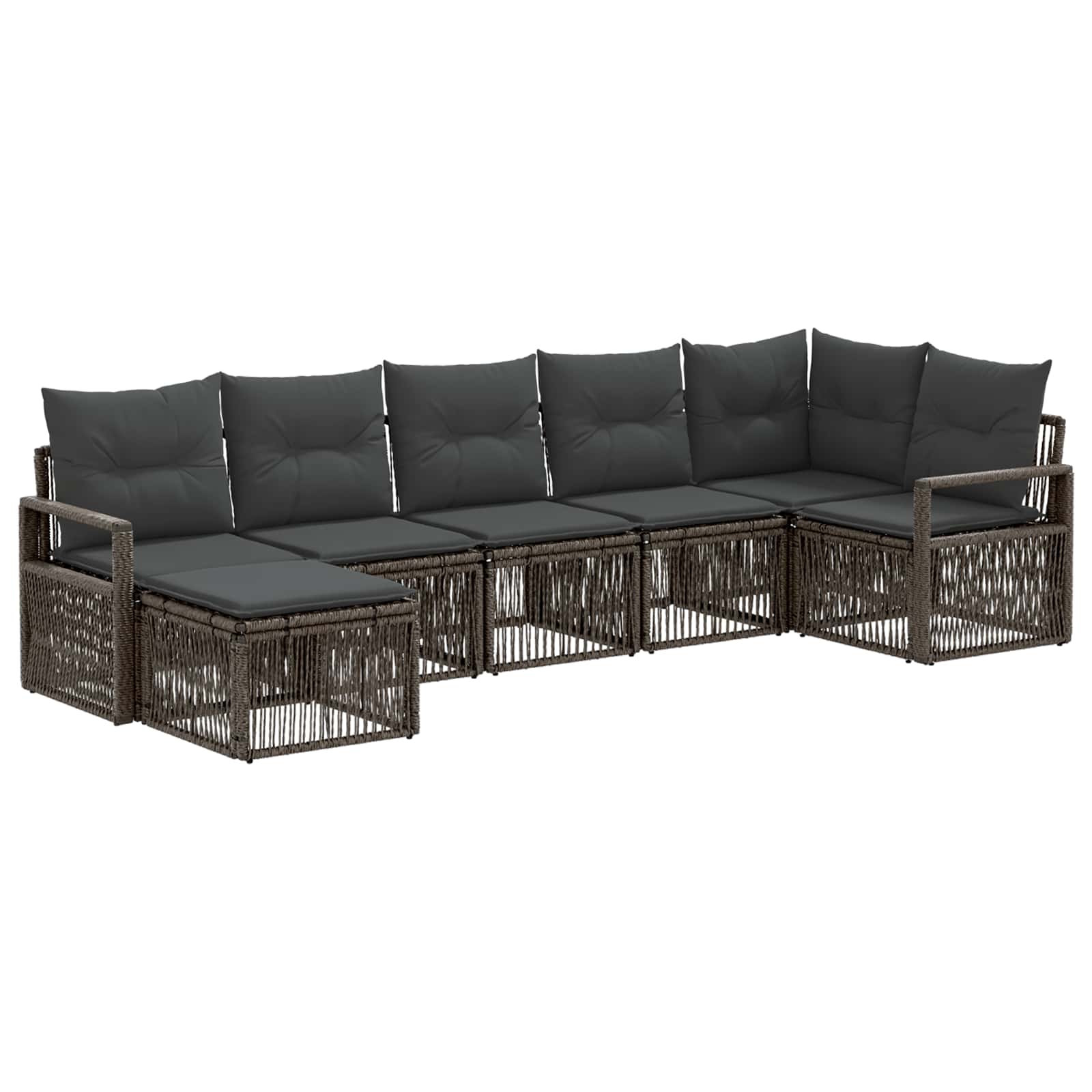 vidaXL Tuinbankenset 8 pcs Zwart poly rattan