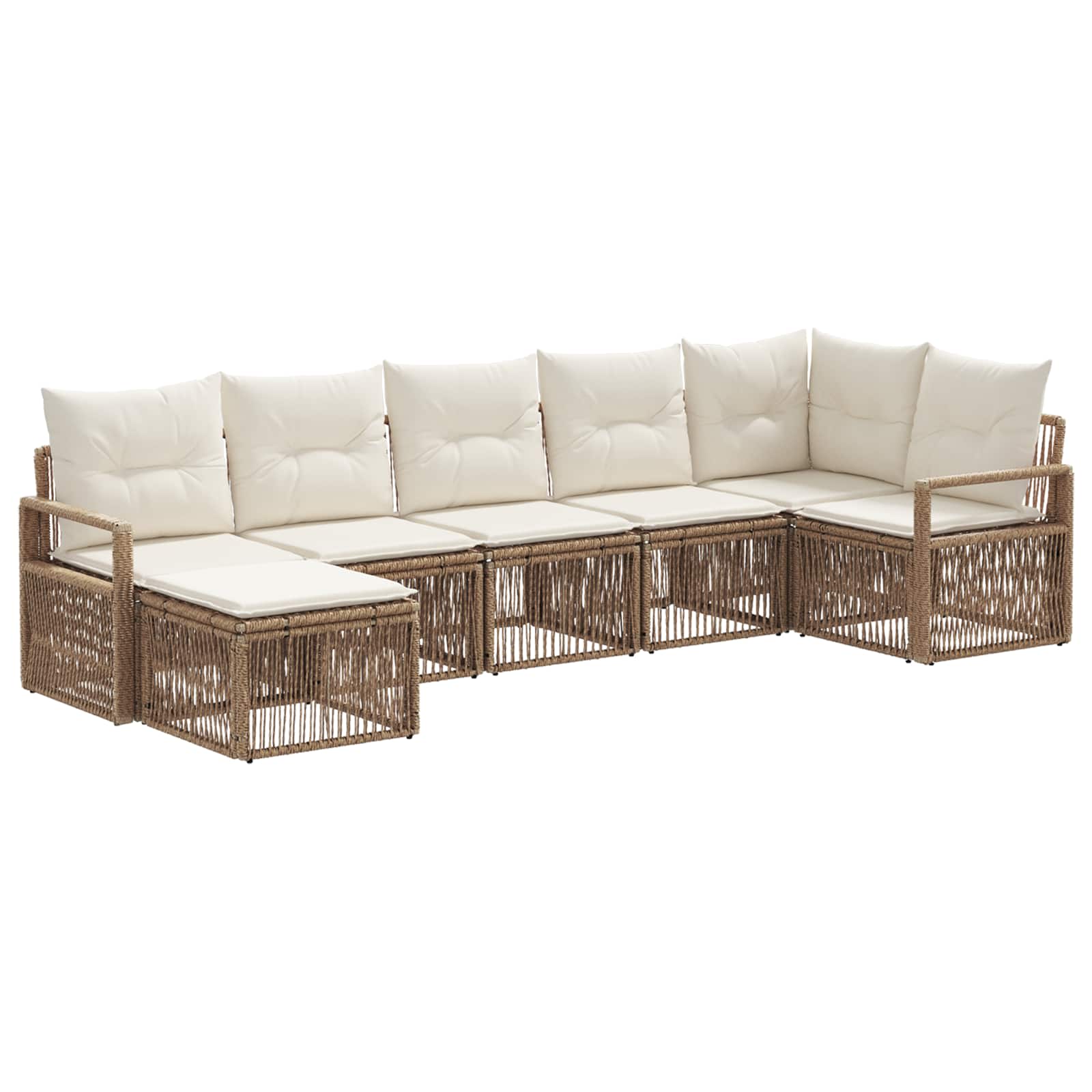 vidaXL Tuinbankenset 8 pcs Zwart poly rattan