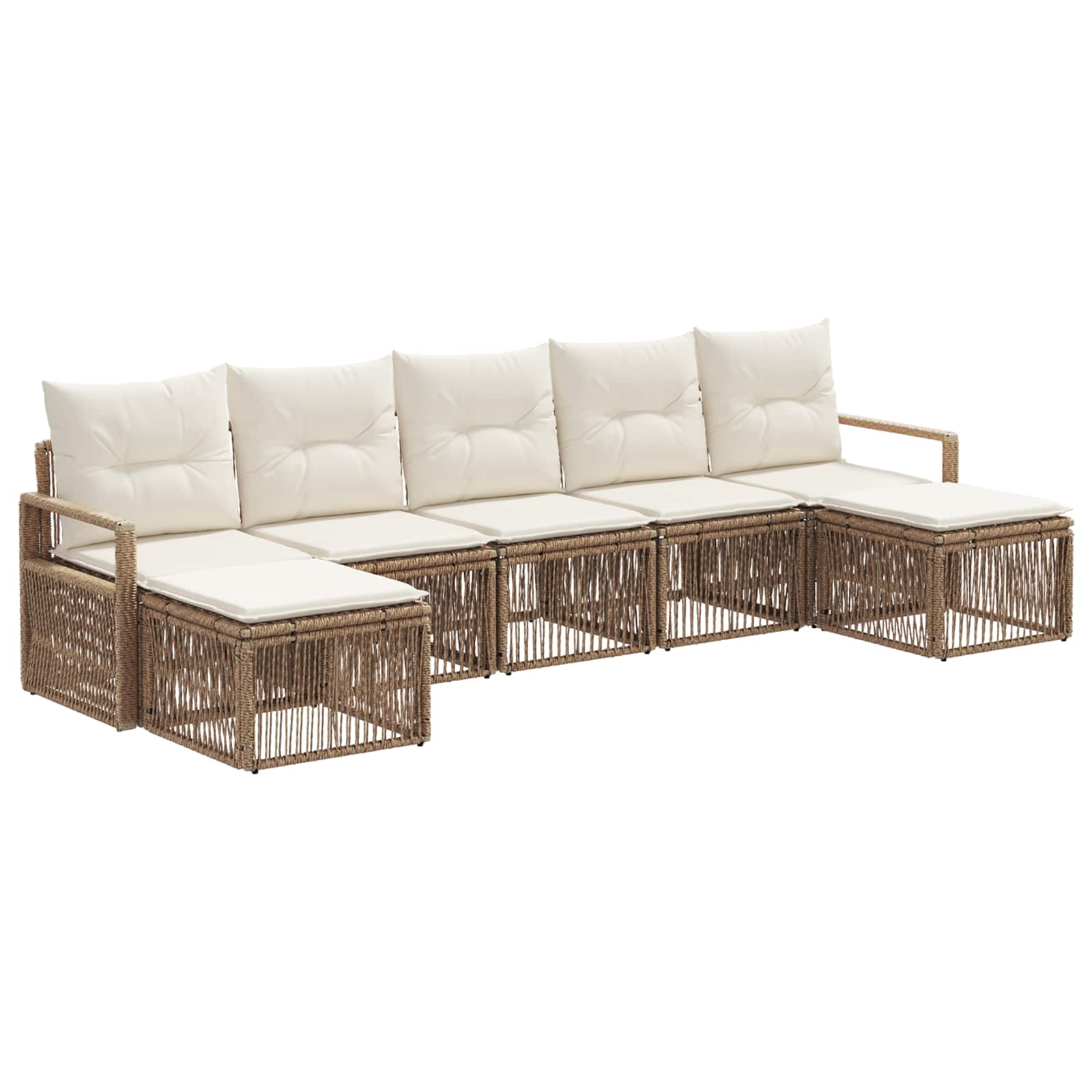vidaXL Tuinbankenset 8 pcs Zwart poly rattan