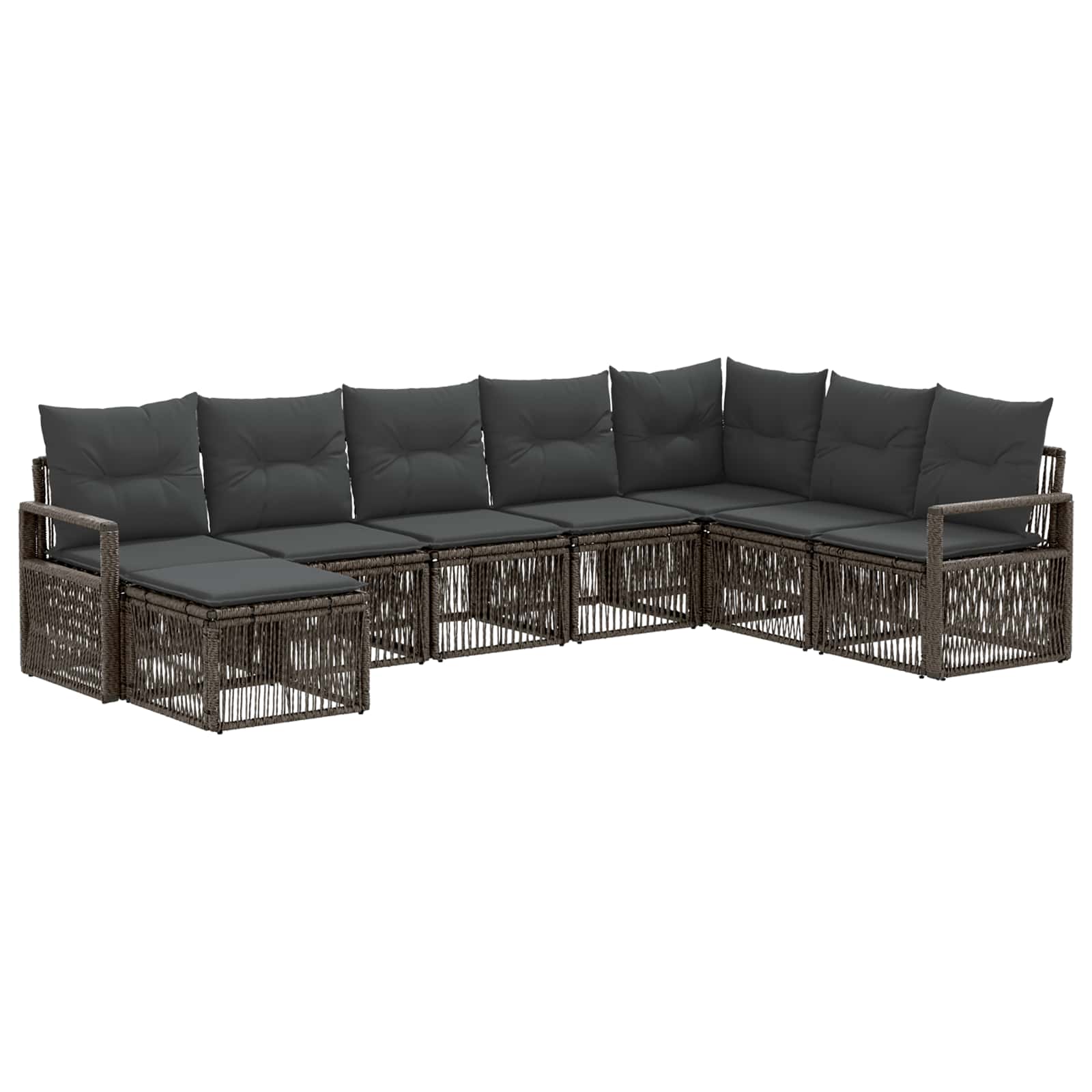 vidaXL Tuinbankenset 9 pcs Zwart poly rattan