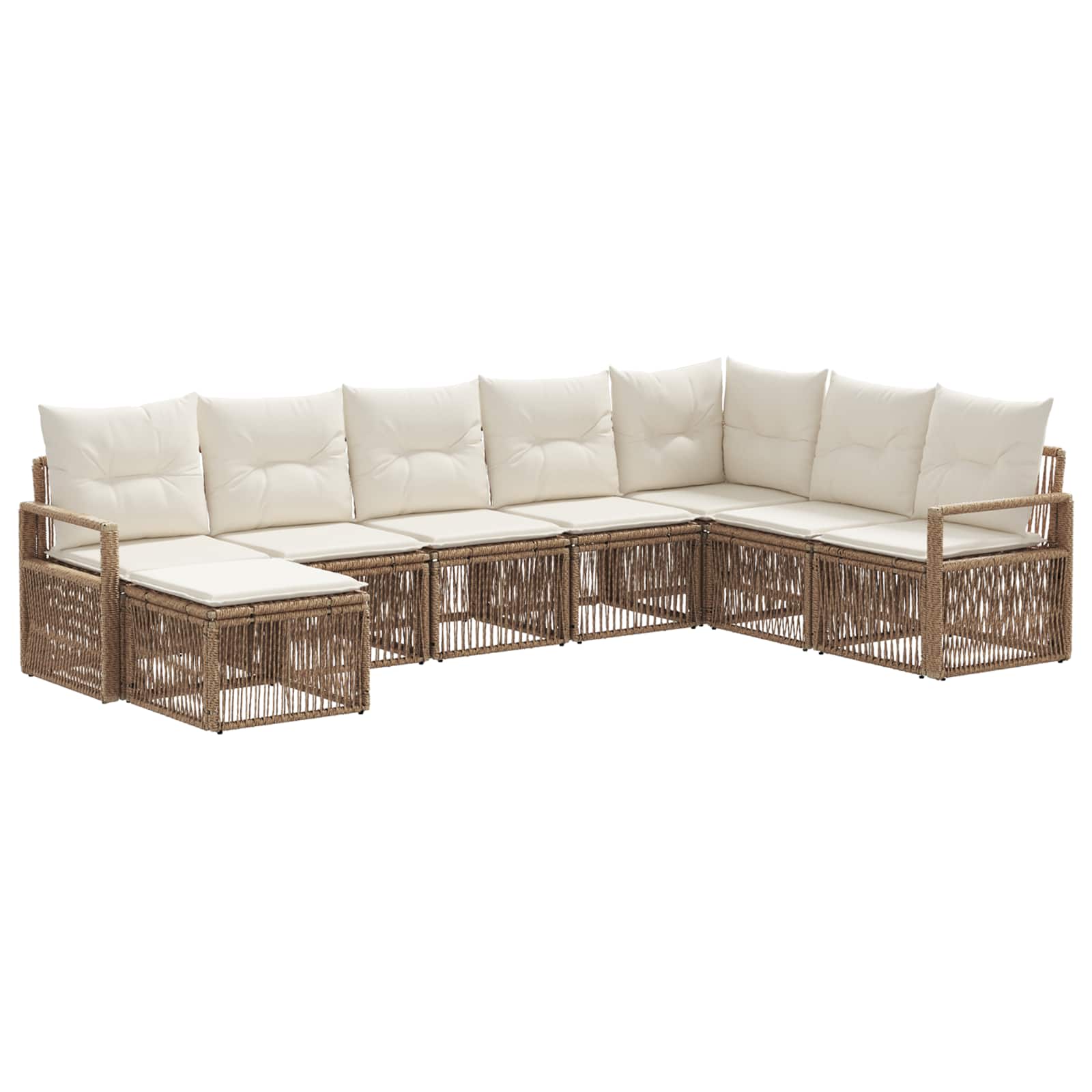 vidaXL Tuinbankenset 9 pcs Zwart poly rattan