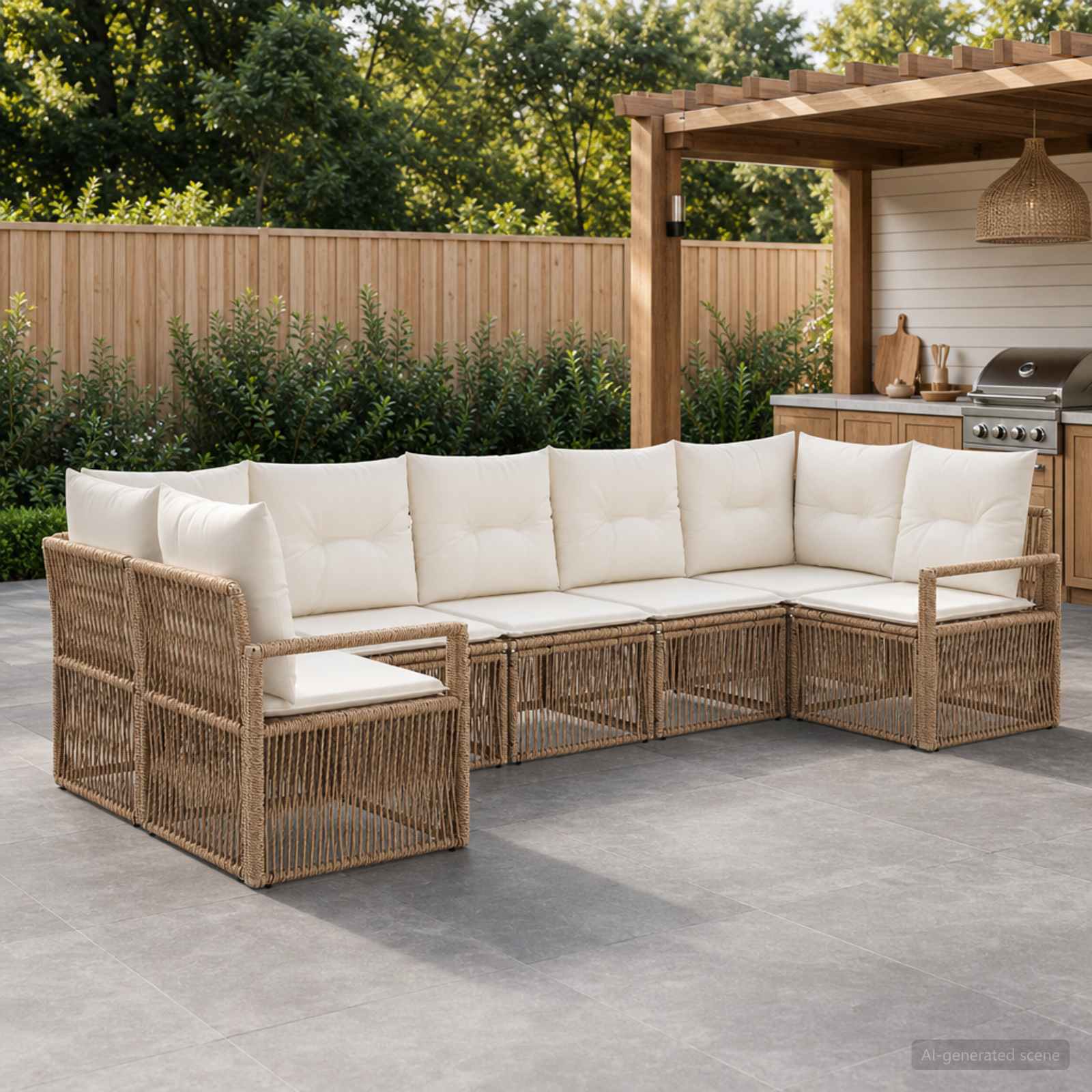 vidaXL Tuinbankenset 7 st 7-Aantal zitplaatsen Zwart poly rattan