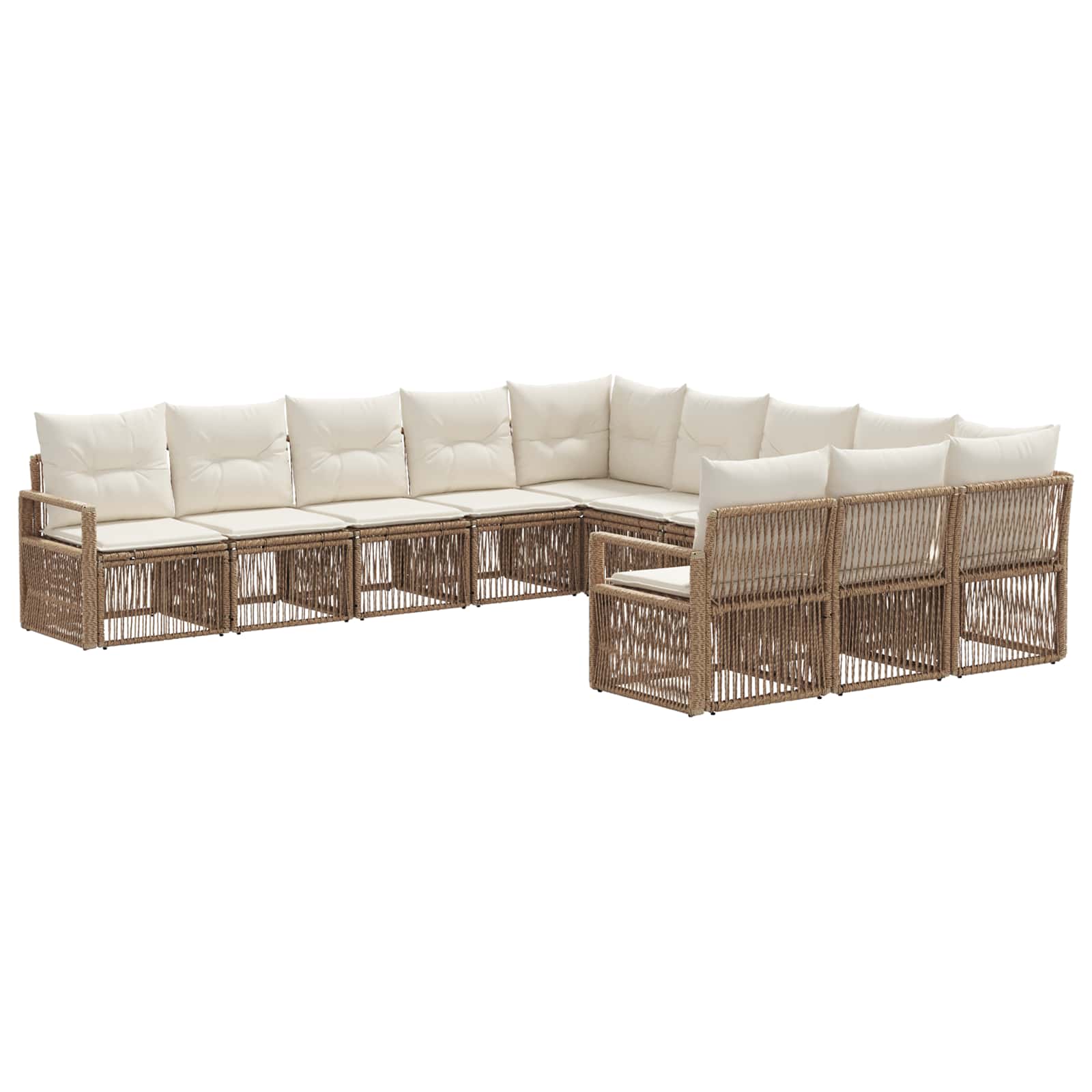 vidaXL Tuinbankenset 12 pcs Zwart poly rattan