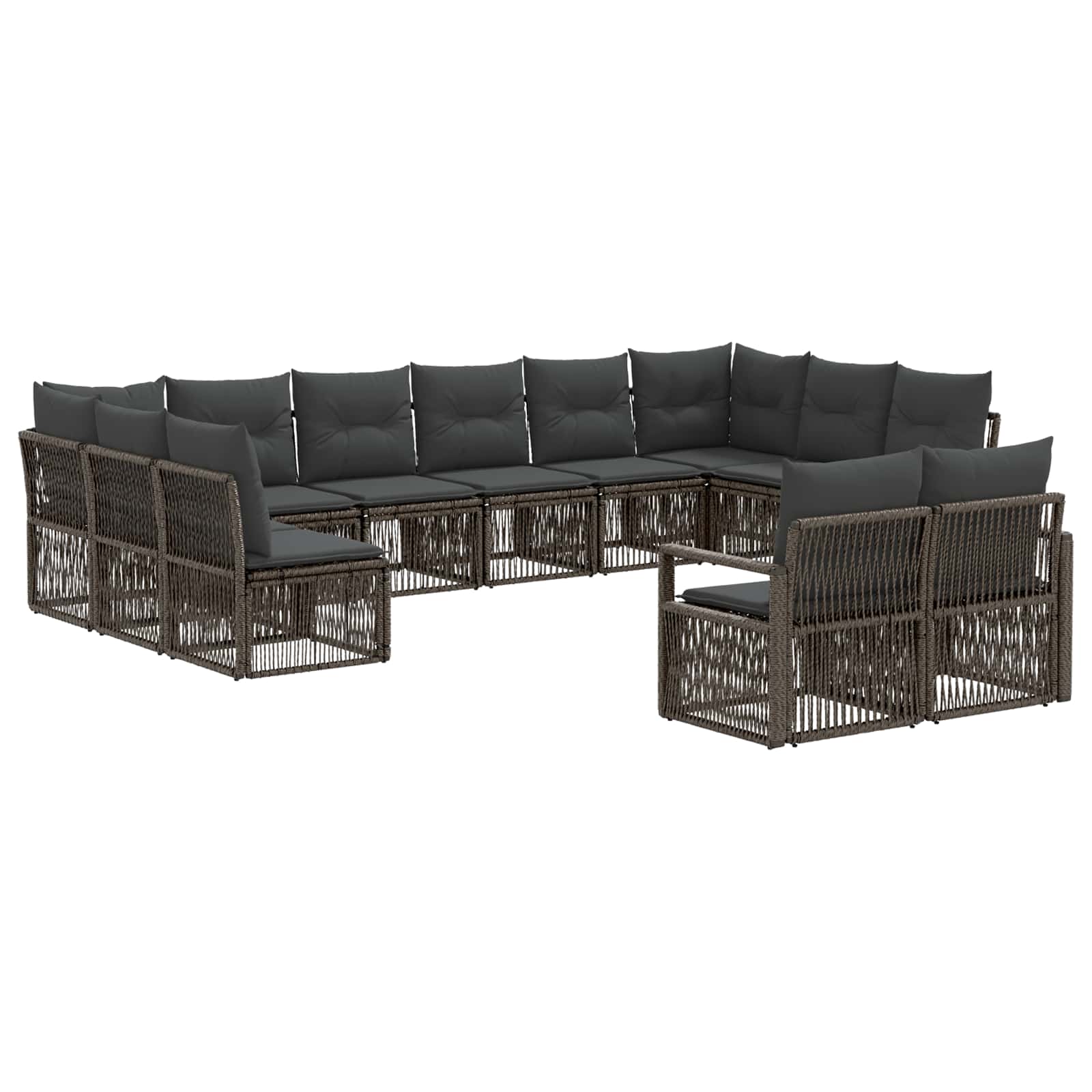 vidaXL Tuinbankenset 13 pcs Zwart poly rattan