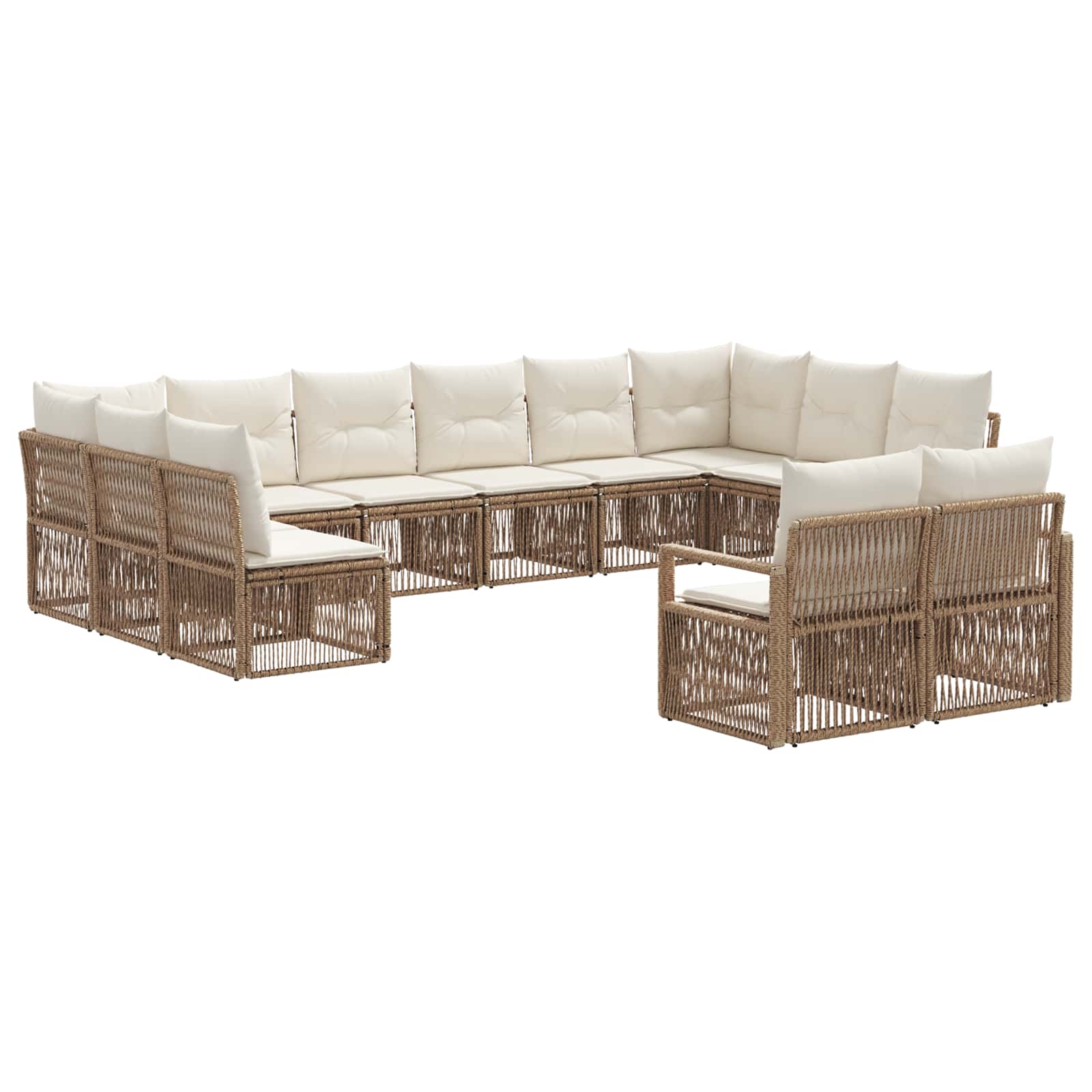 vidaXL Tuinbankenset 13 pcs Zwart poly rattan