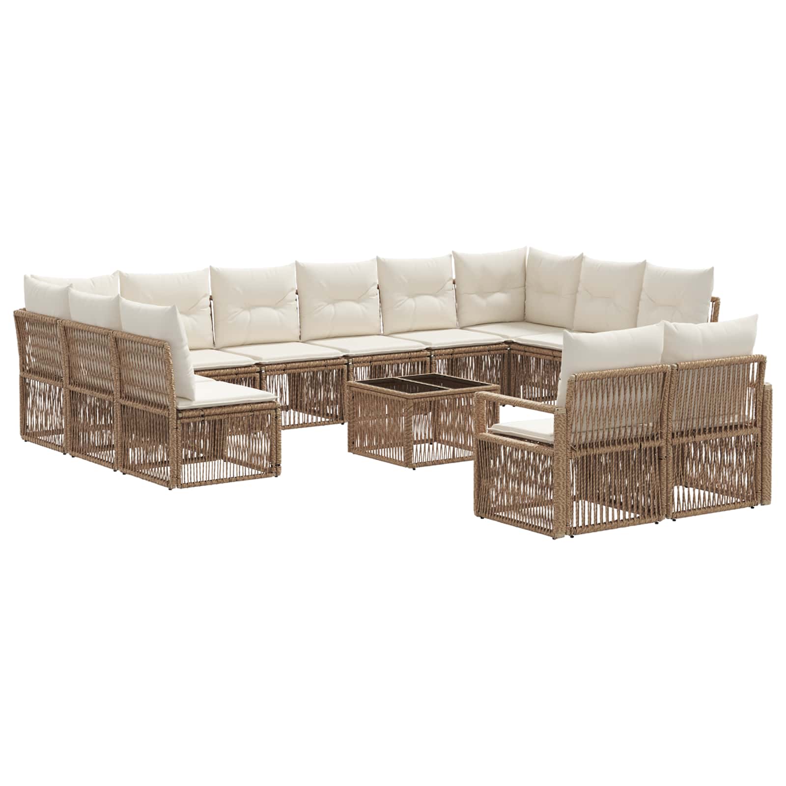 vidaXL Tuinbankenset 13 pcs Zwart poly rattan