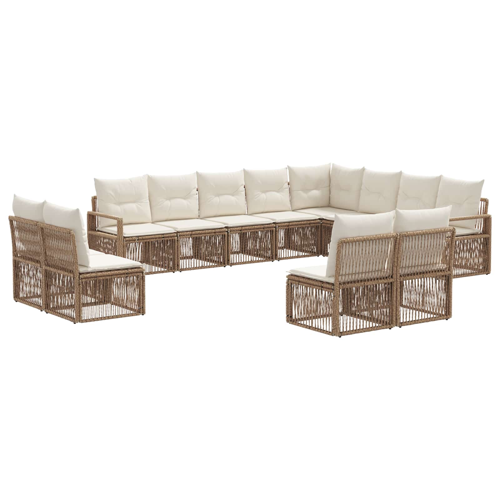 vidaXL Tuinbankenset 13 pcs Zwart poly rattan
