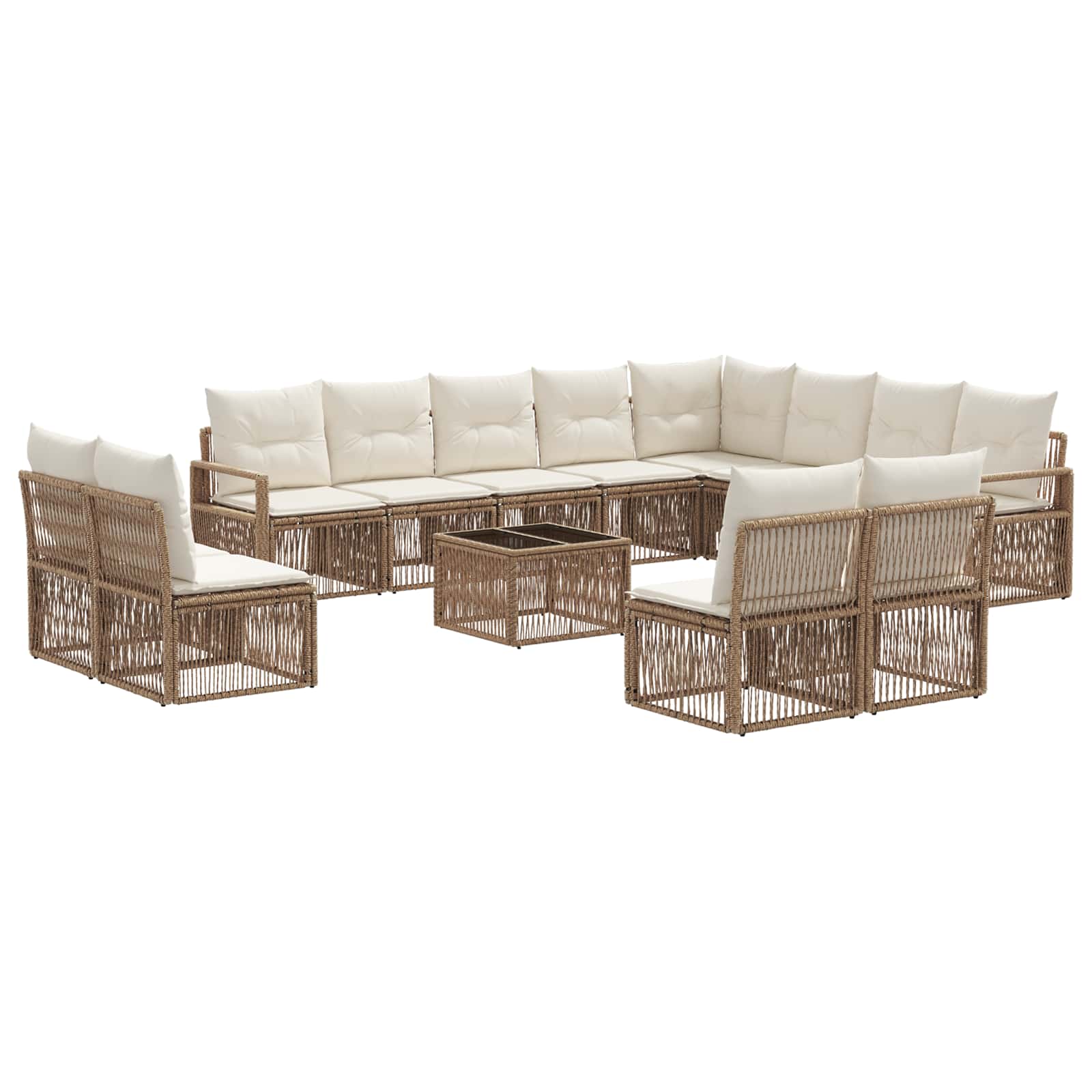 vidaXL Tuinbankenset 13 pcs Zwart poly rattan