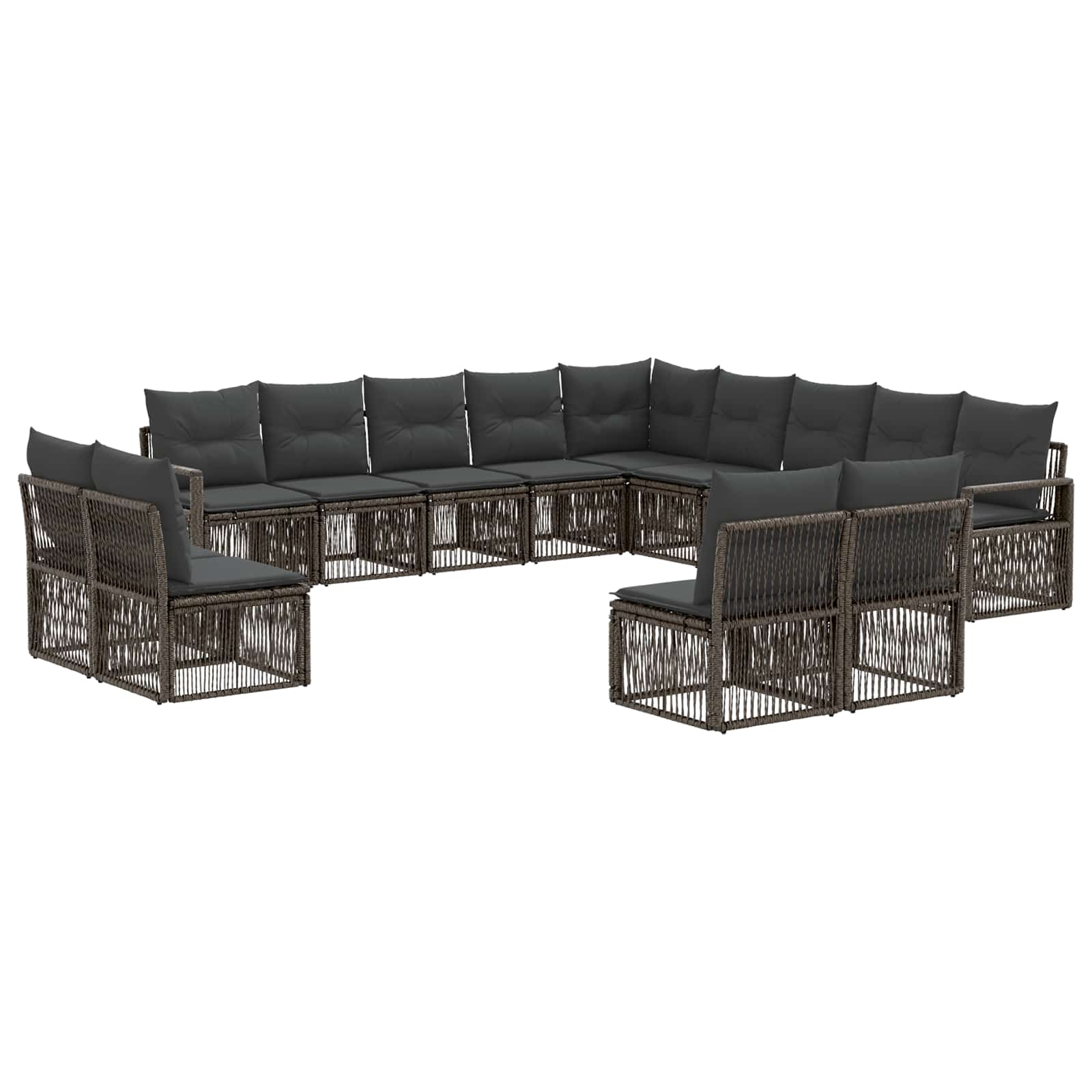vidaXL Tuinbankenset 14 pcs Zwart poly rattan