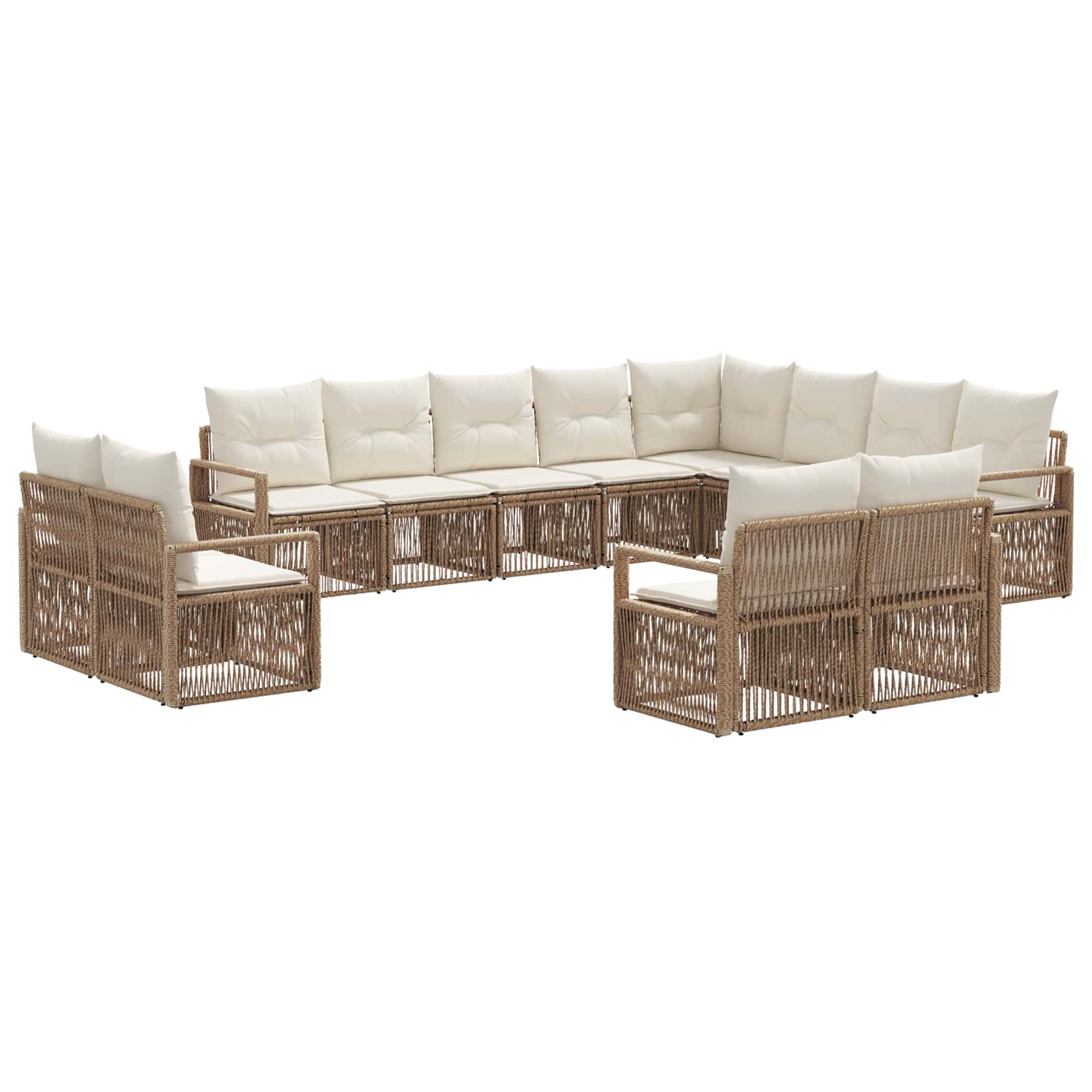 vidaXL Tuinbankenset 13 pcs Zwart poly rattan