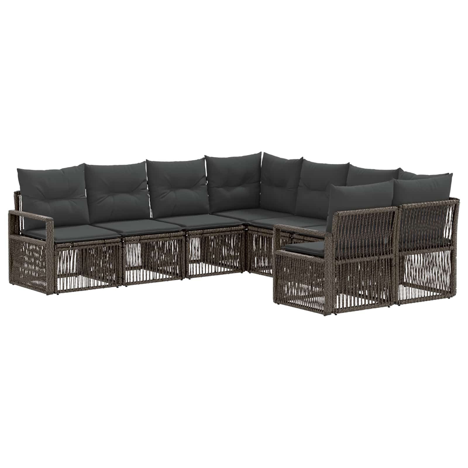vidaXL Tuinbankenset 8 st 8-Aantal zitplaatsen Zwart poly rattan