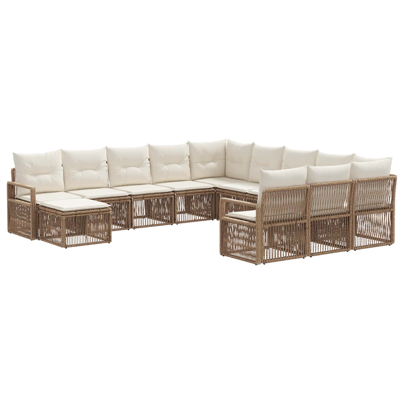 vidaXL Tuinbankenset 13 pcs Zwart poly rattan