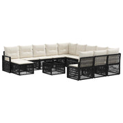 vidaXL Tuinbankenset 13 pcs Zwart poly rattan