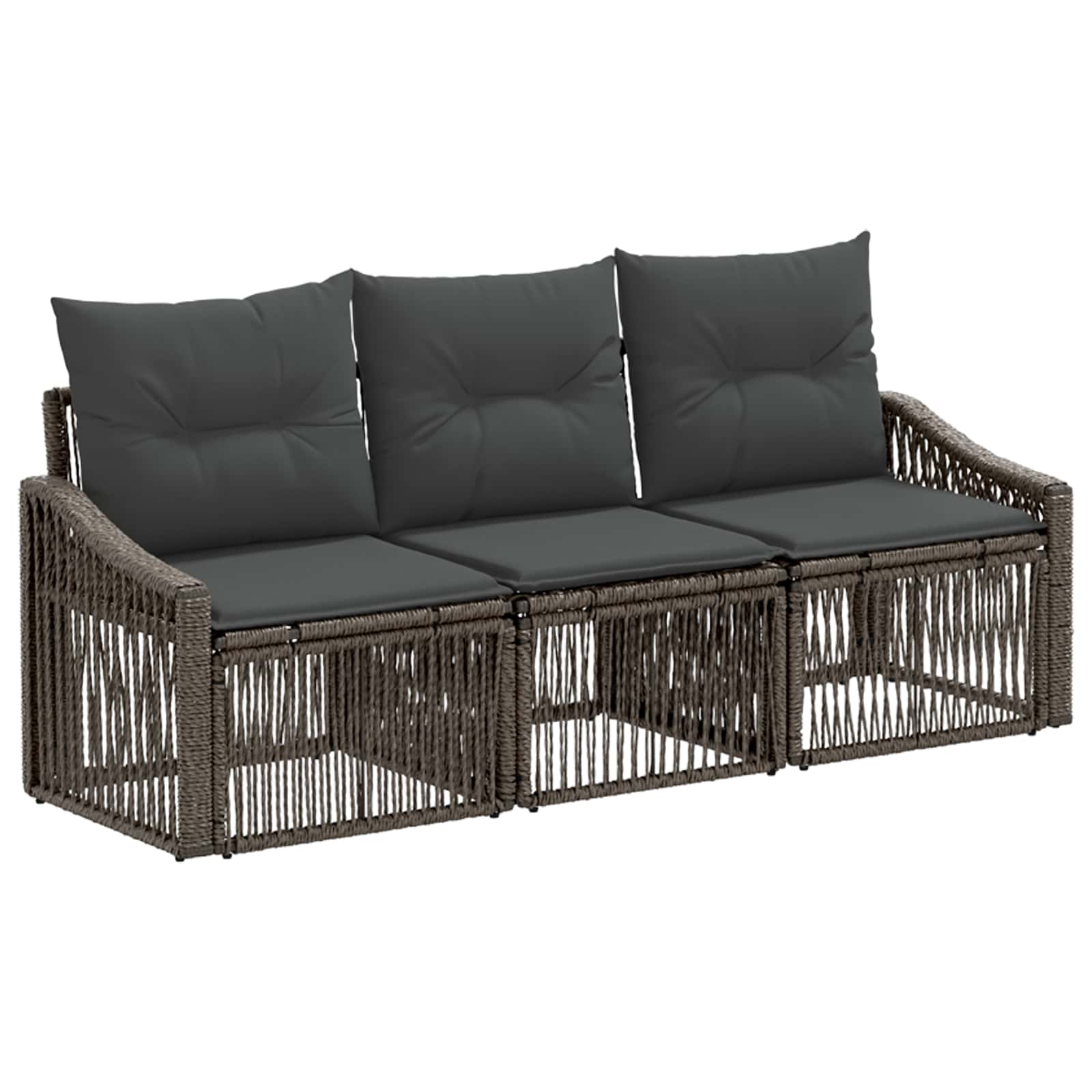 vidaXL Tuinbankenset 4 pcs Zwart poly rattan