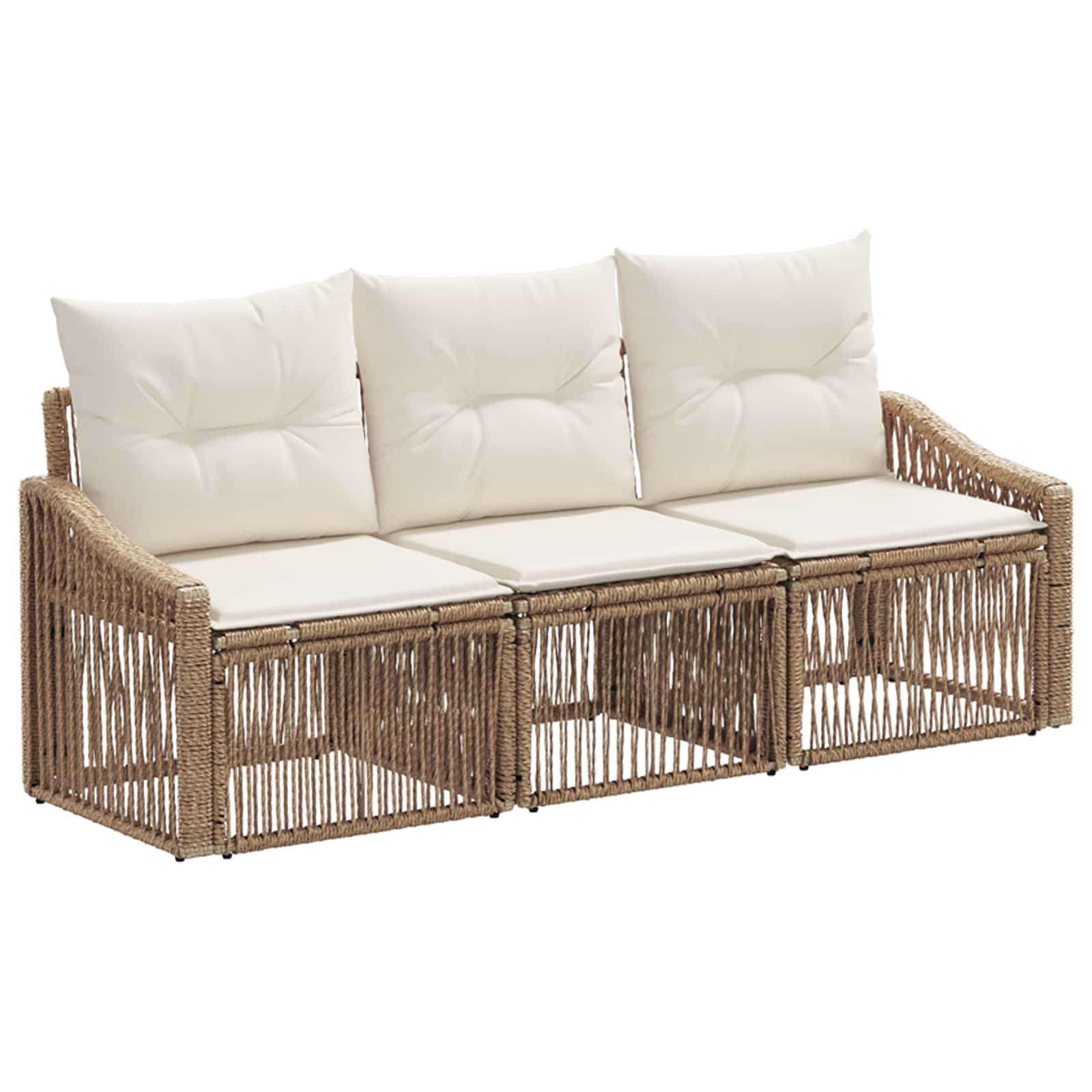 vidaXL Tuinbankenset 4 pcs Zwart poly rattan