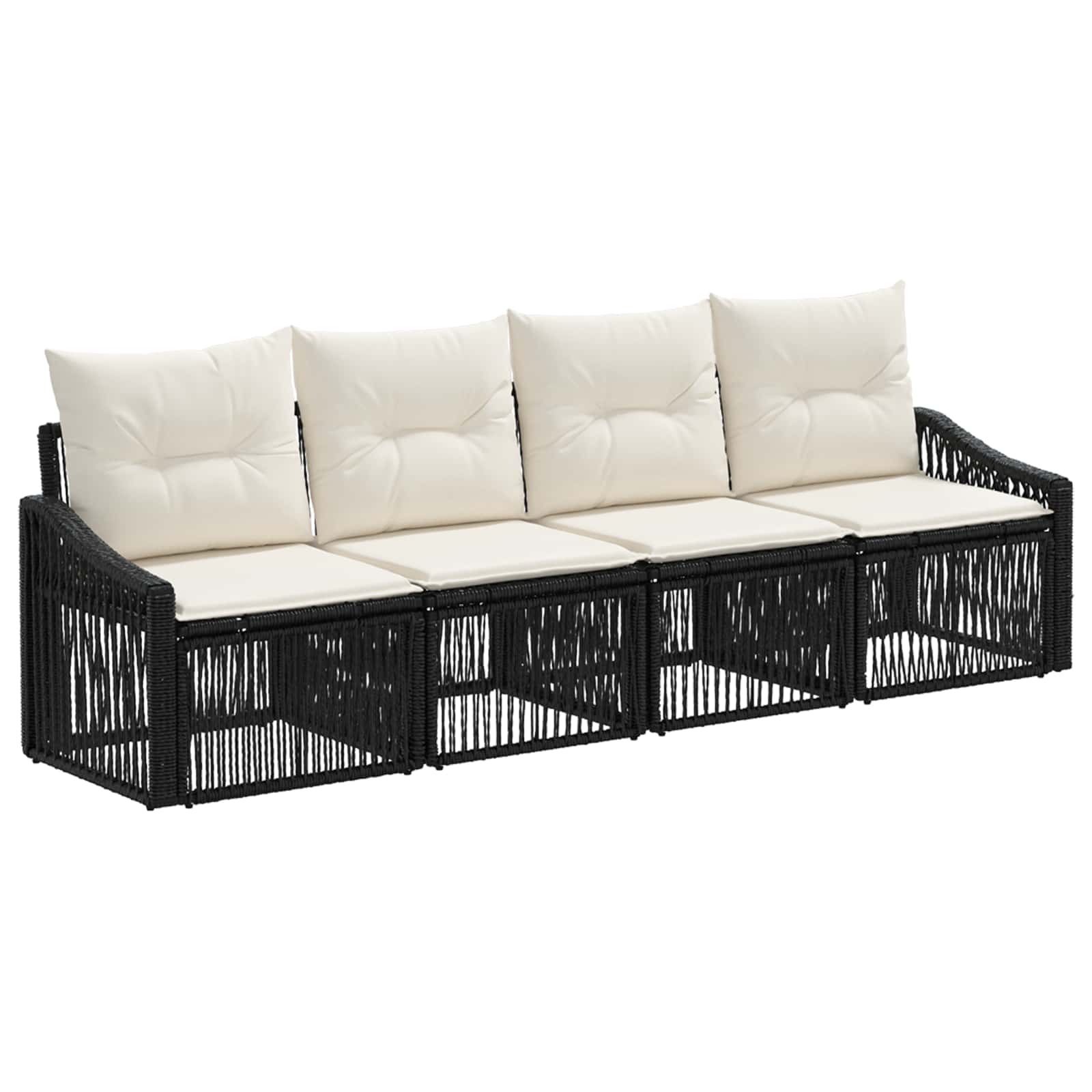 vidaXL Tuinbankenset 5 pcs Zwart poly rattan