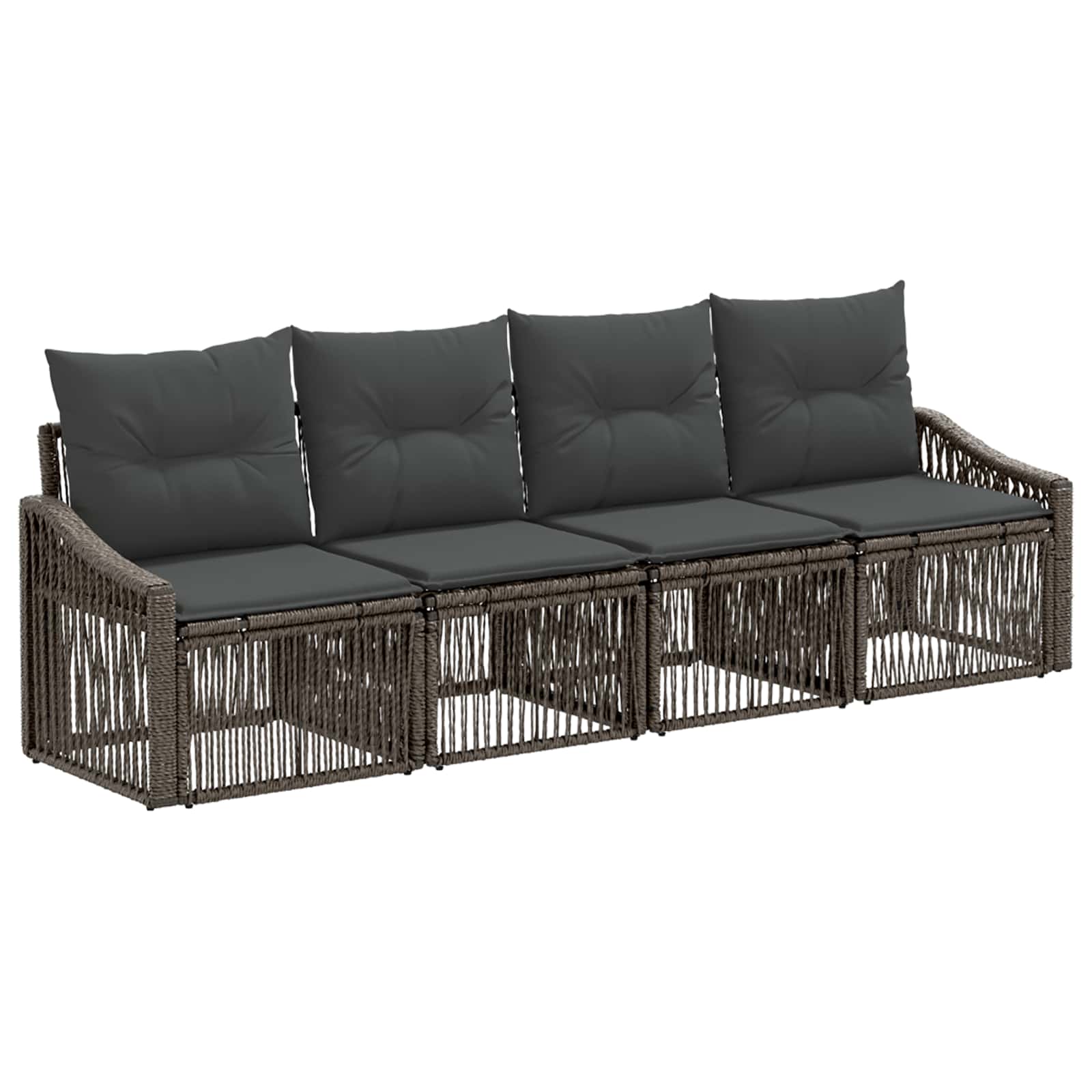 vidaXL Tuinbankenset 5 pcs Zwart poly rattan