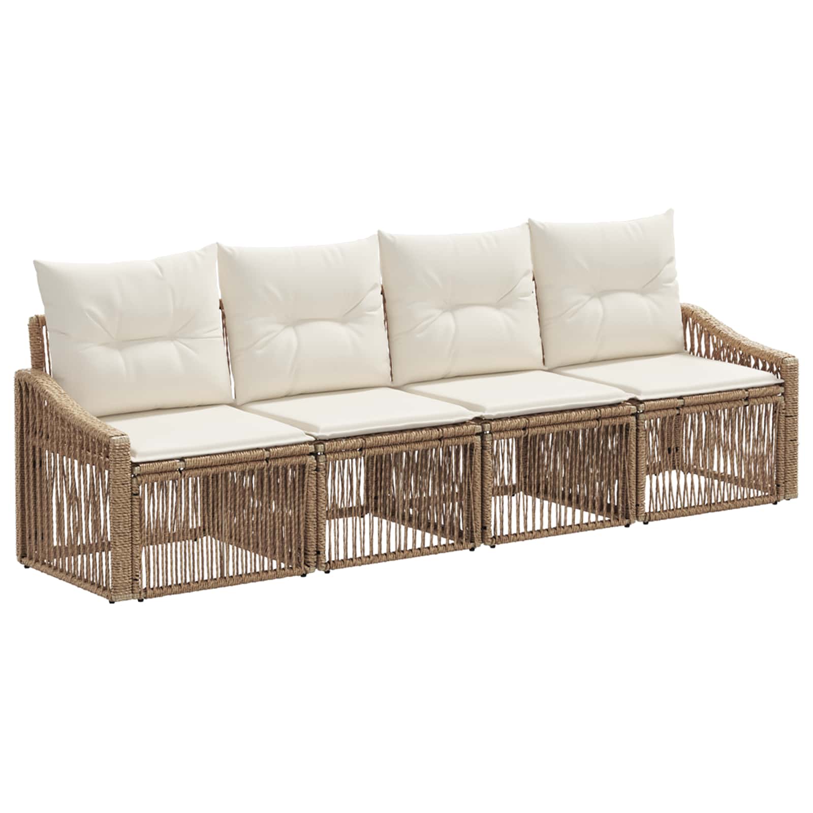 vidaXL Tuinbankenset 5 pcs Zwart poly rattan