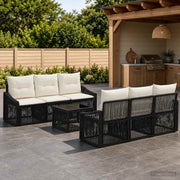 vidaXL Tuinbankenset 7 st Zwart poly rattan