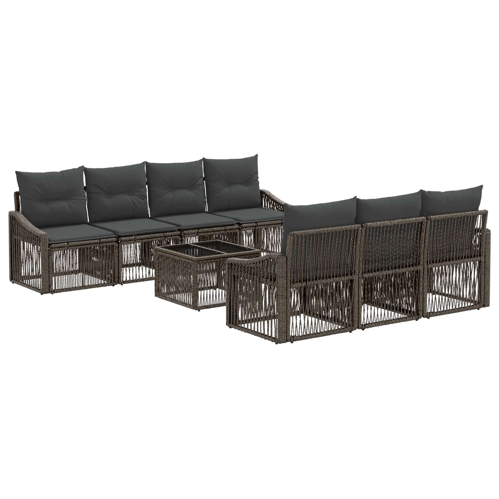 vidaXL Tuinbankenset 8 st Zwart poly rattan
