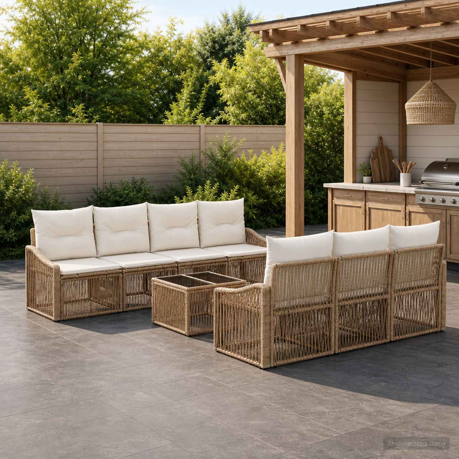 vidaXL Tuinbankenset 8 st Zwart poly rattan