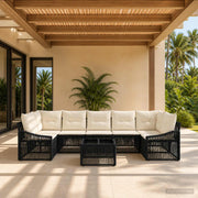 vidaXL Tuinbankenset 8 st Zwart poly rattan
