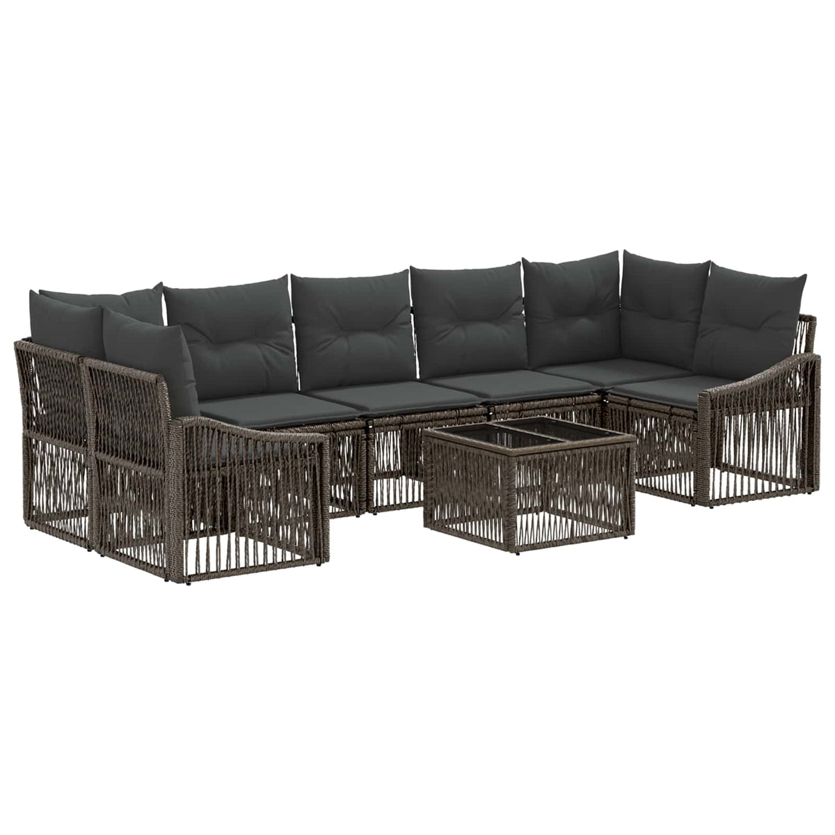 vidaXL Tuinbankenset 8 st Zwart poly rattan