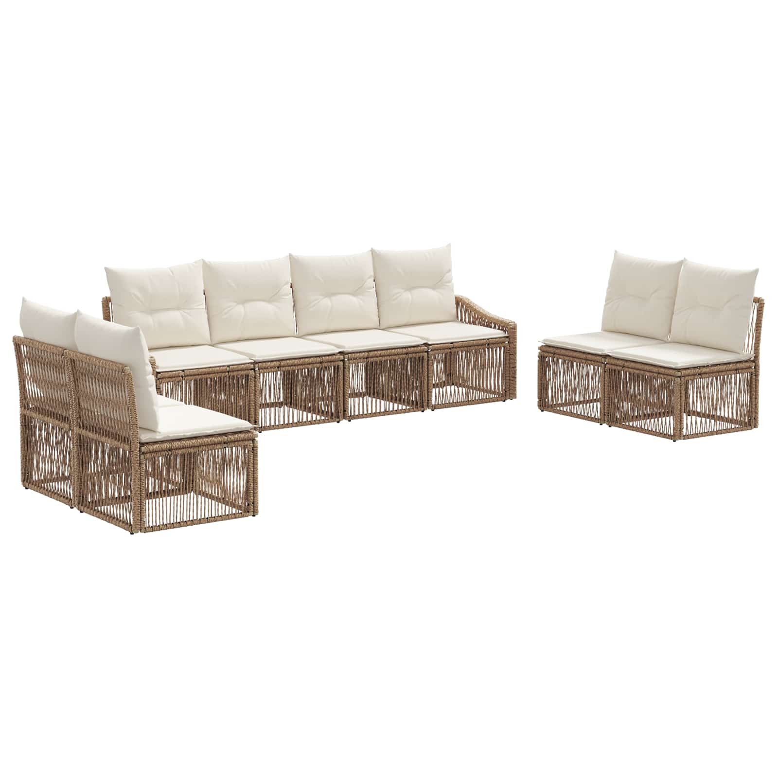 vidaXL Tuinbankenset 9 pcs Zwart poly rattan