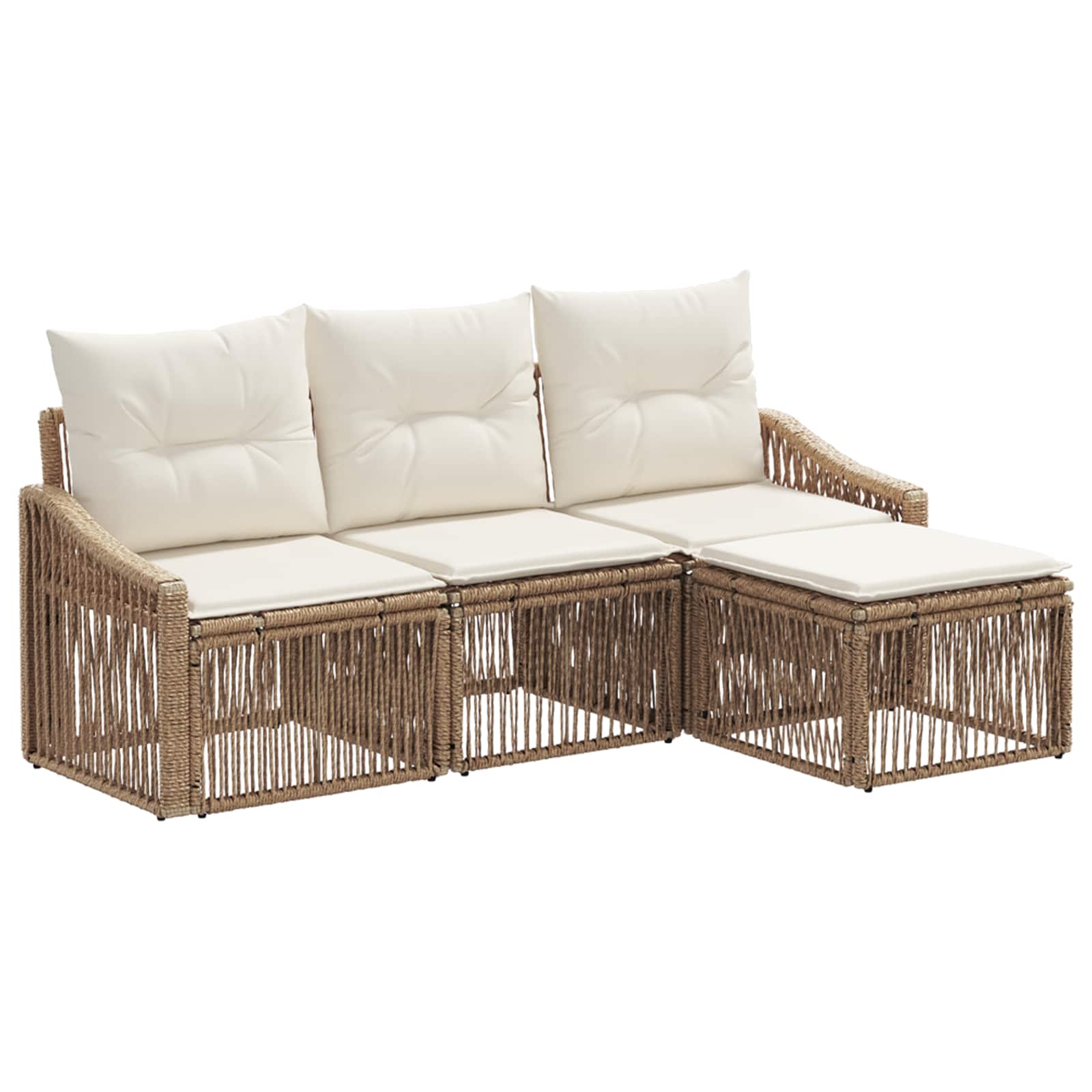 vidaXL Tuinbankenset 5 pcs Zwart poly rattan