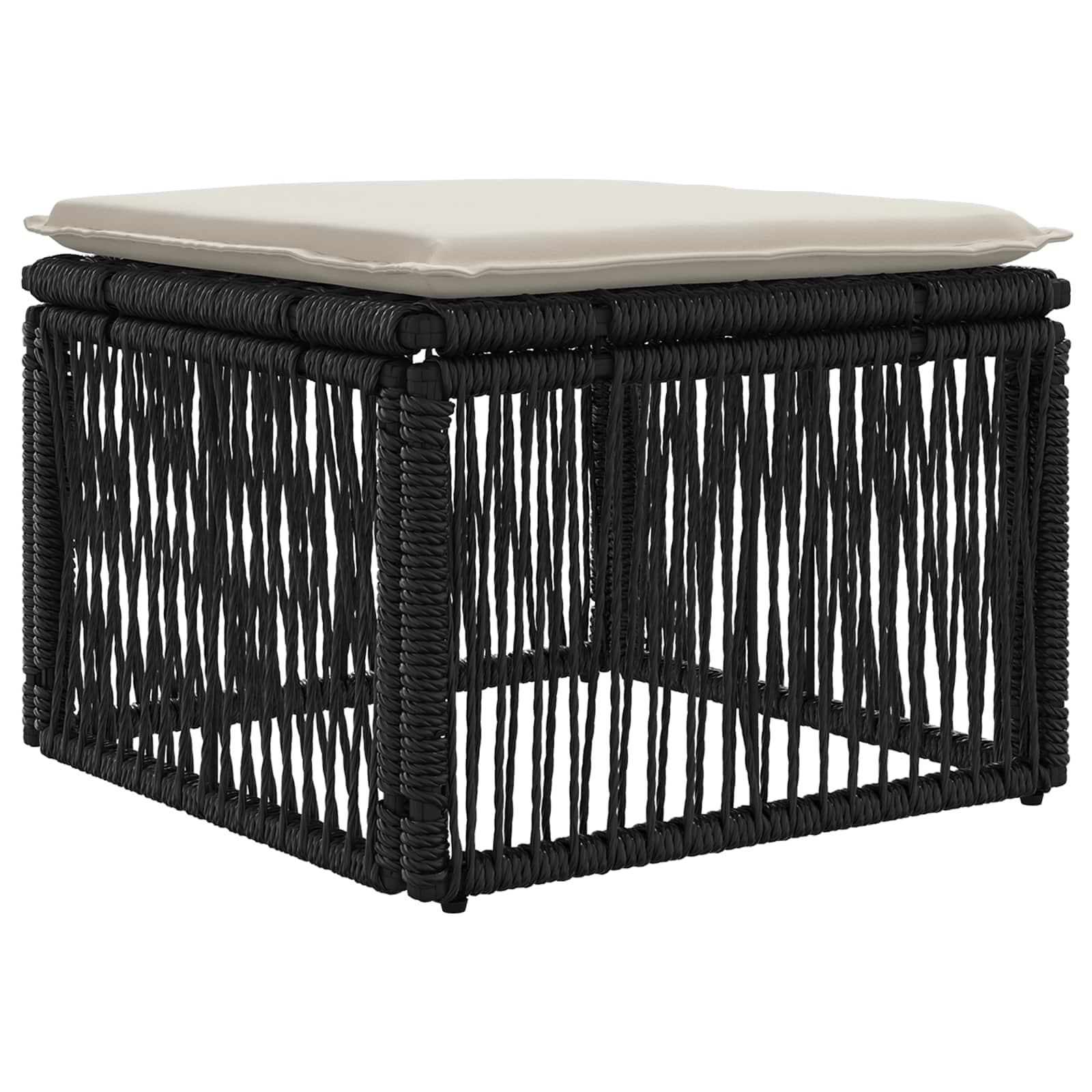vidaXL Tuinbankenset 6 pcs Zwart poly rattan