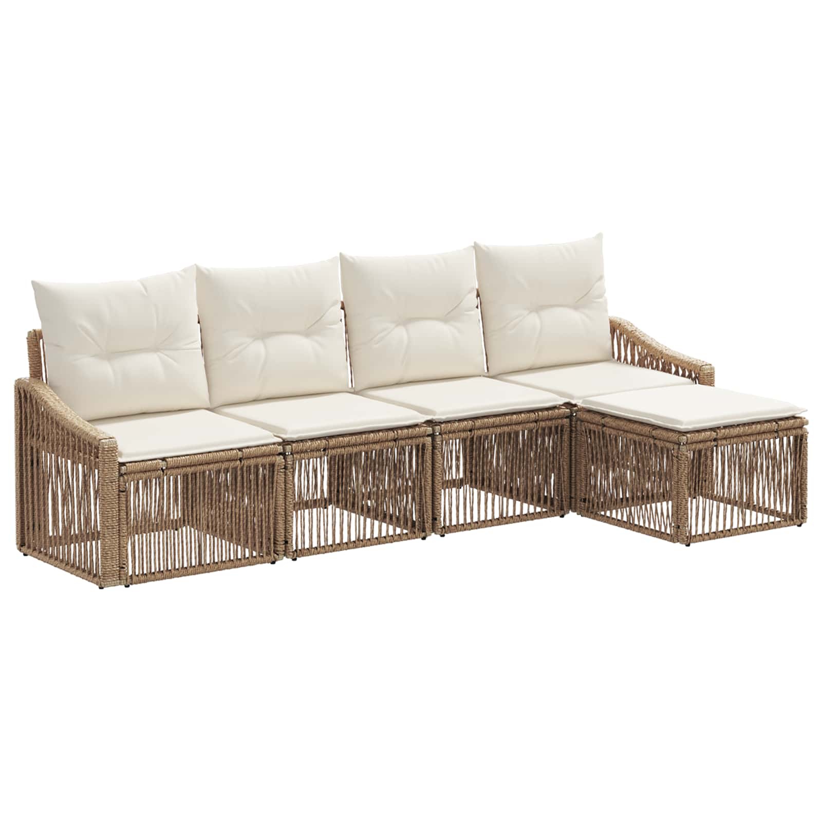 vidaXL Tuinbankenset 6 pcs Zwart poly rattan