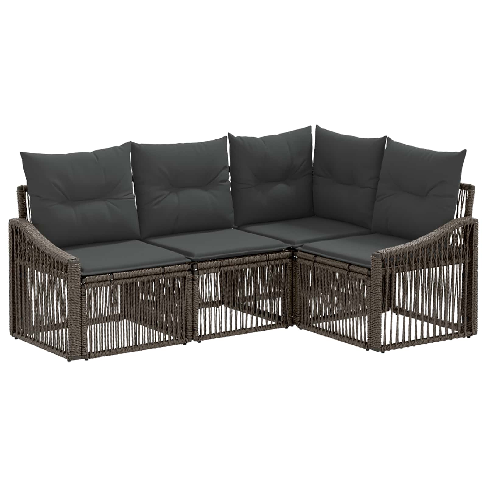 vidaXL Tuinbankenset 5 pcs Zwart poly rattan