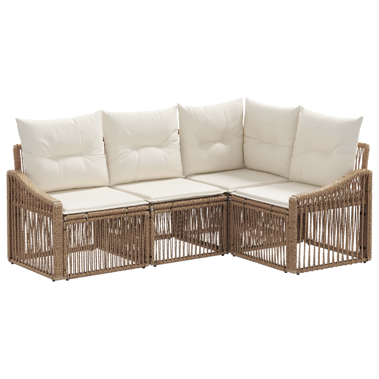 vidaXL Tuinbankenset 5 pcs Zwart poly rattan