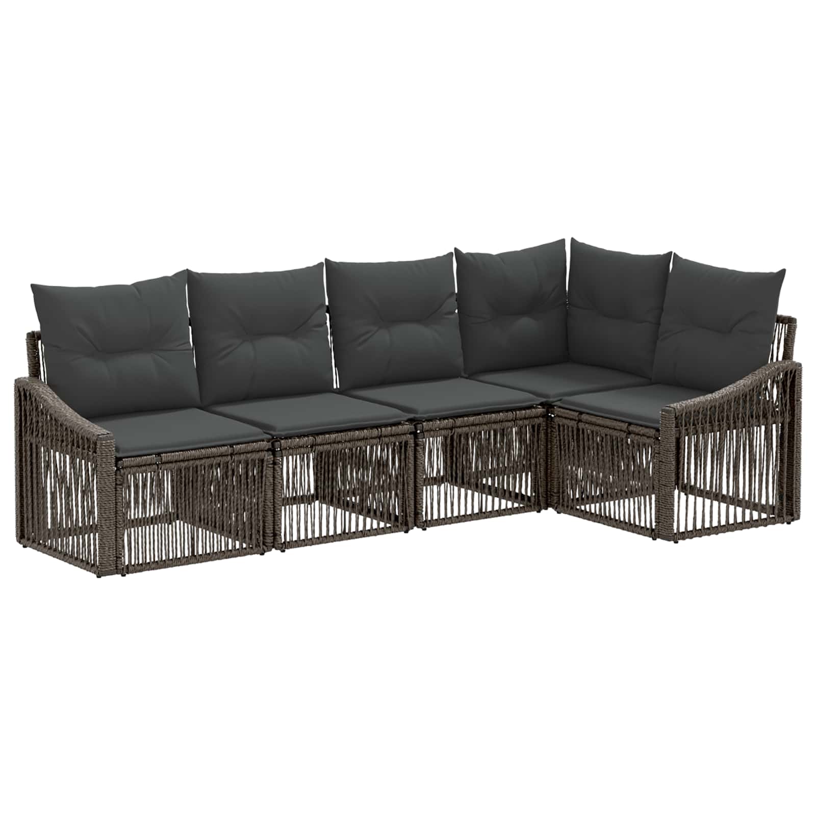 vidaXL Tuinbankenset 6 pcs Zwart poly rattan