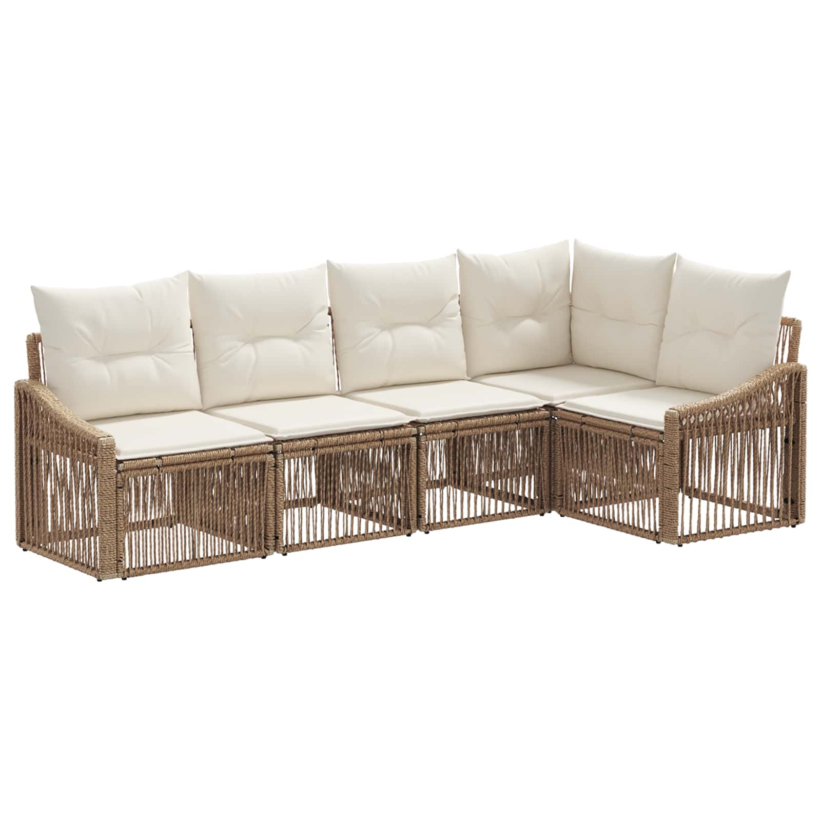 vidaXL Tuinbankenset 6 pcs Zwart poly rattan