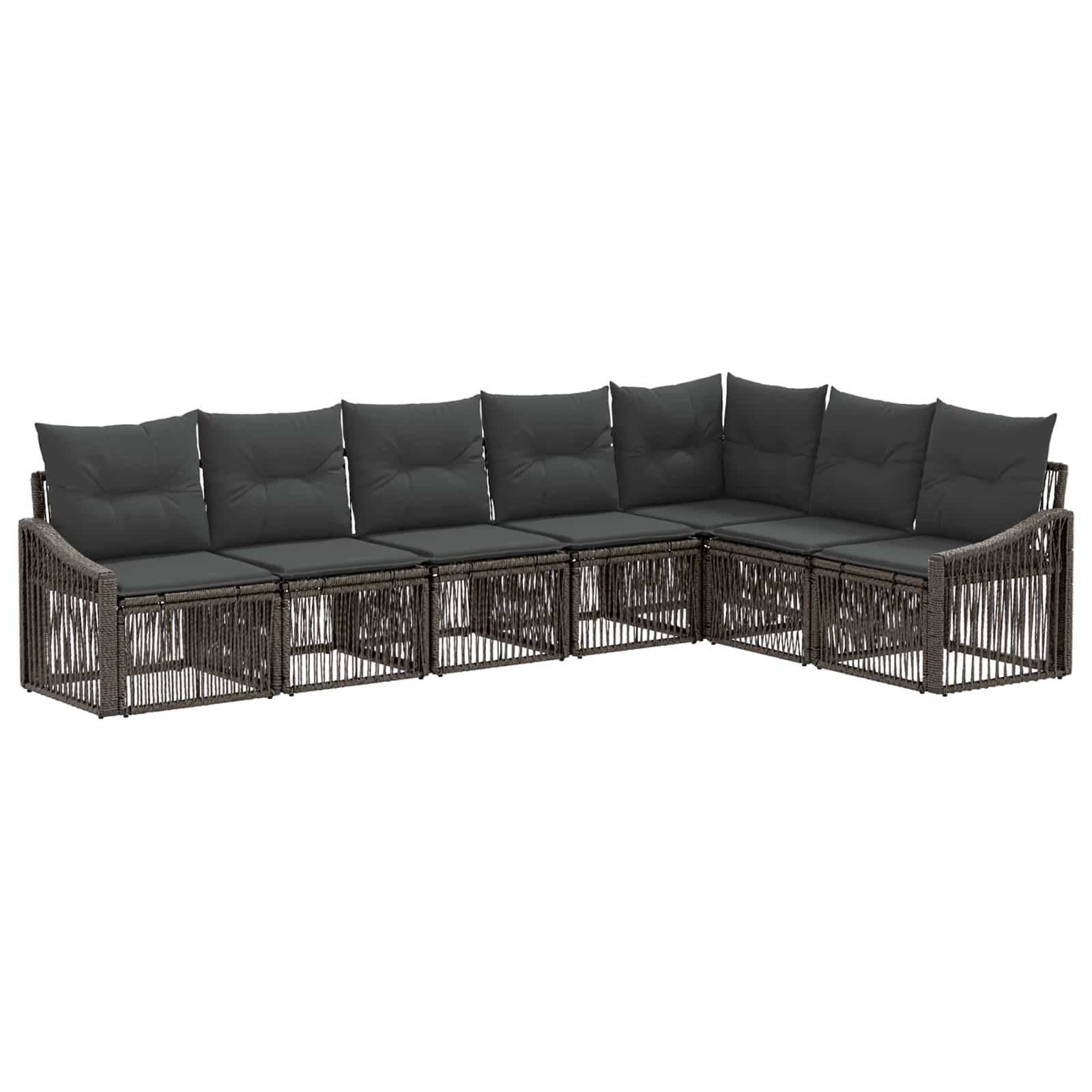 vidaXL Tuinbankenset 8 pcs Zwart poly rattan