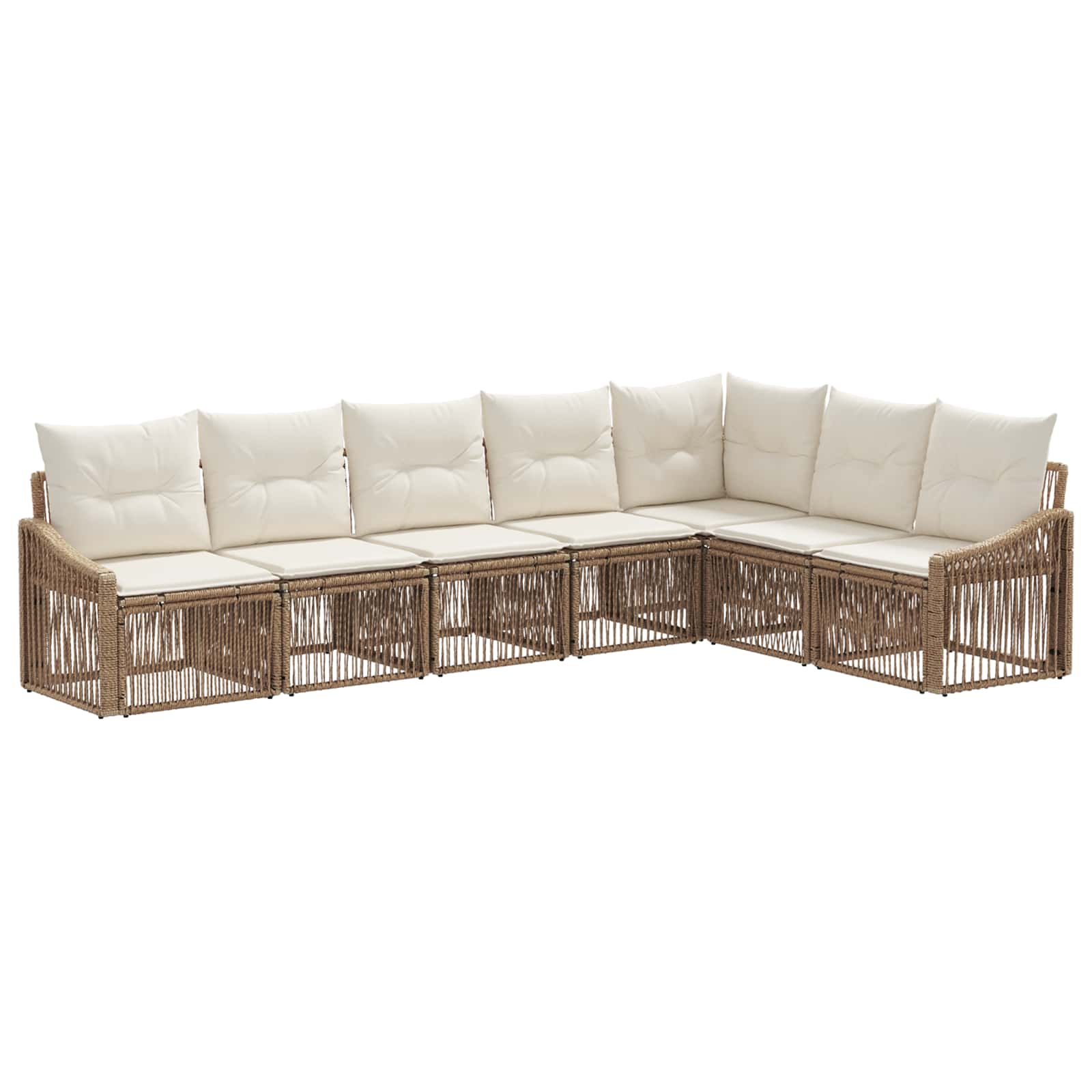 vidaXL Tuinbankenset 8 pcs Zwart poly rattan