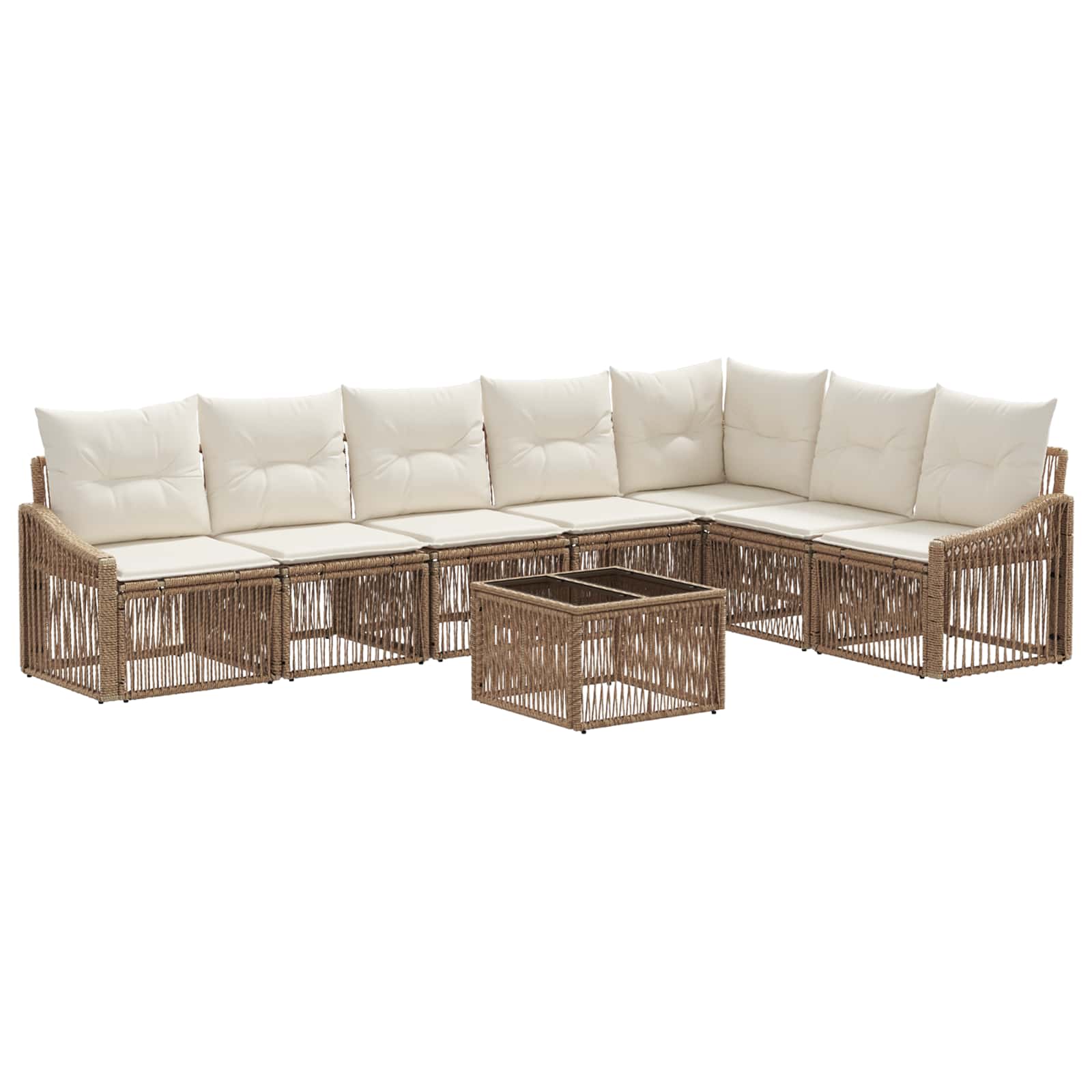 vidaXL Tuinbankenset 8 pcs Zwart poly rattan