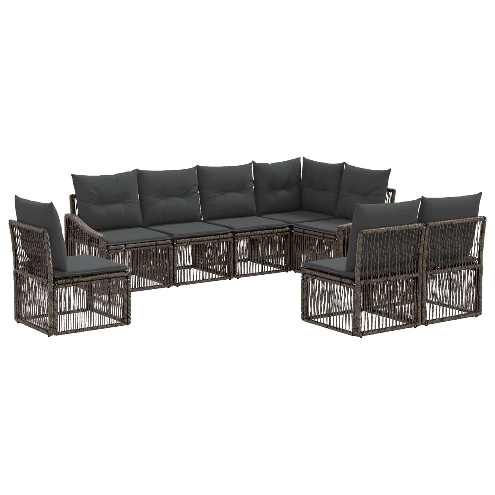 vidaXL Tuinbankenset 9 pcs Zwart poly rattan
