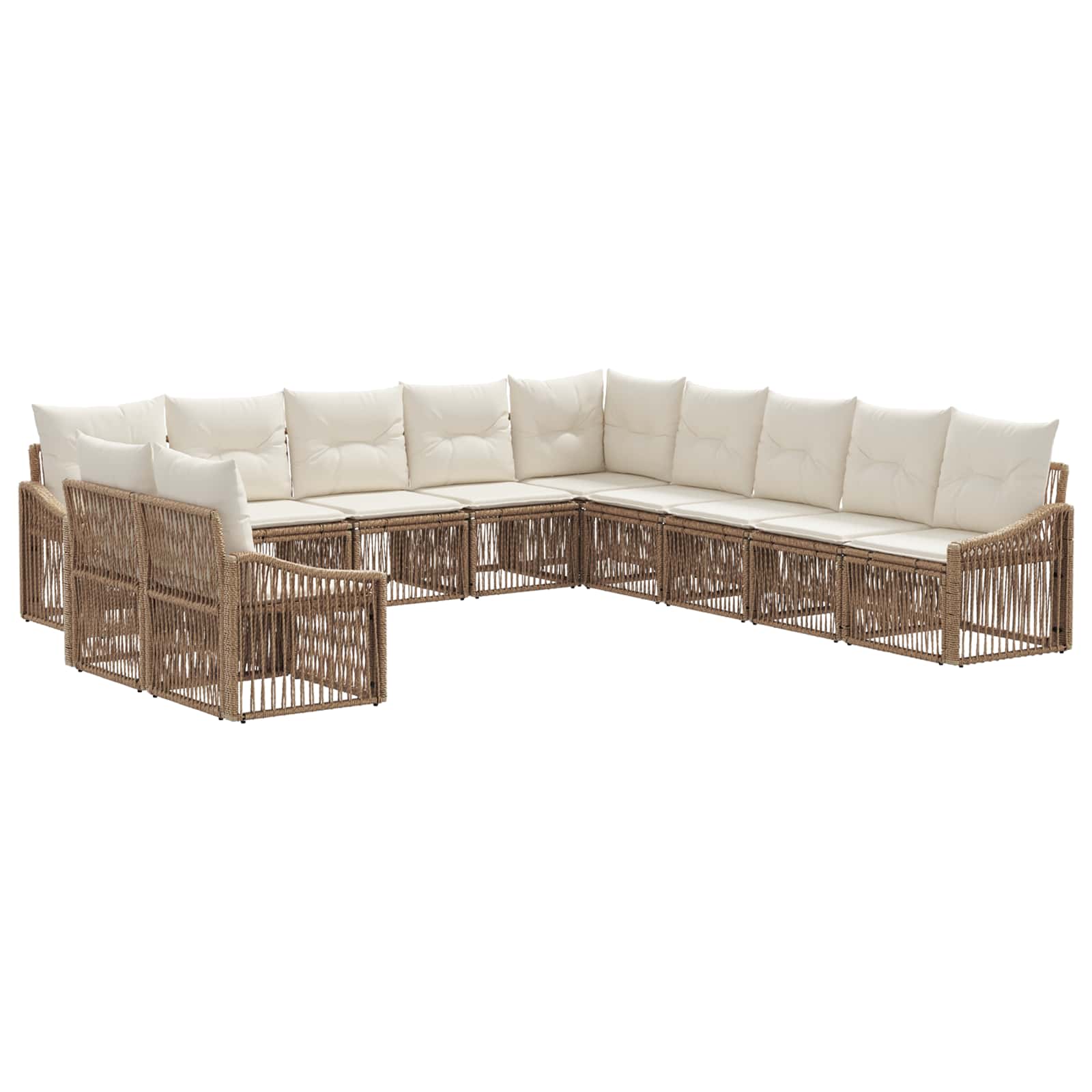 vidaXL Tuinbankenset 12 pcs Zwart poly rattan