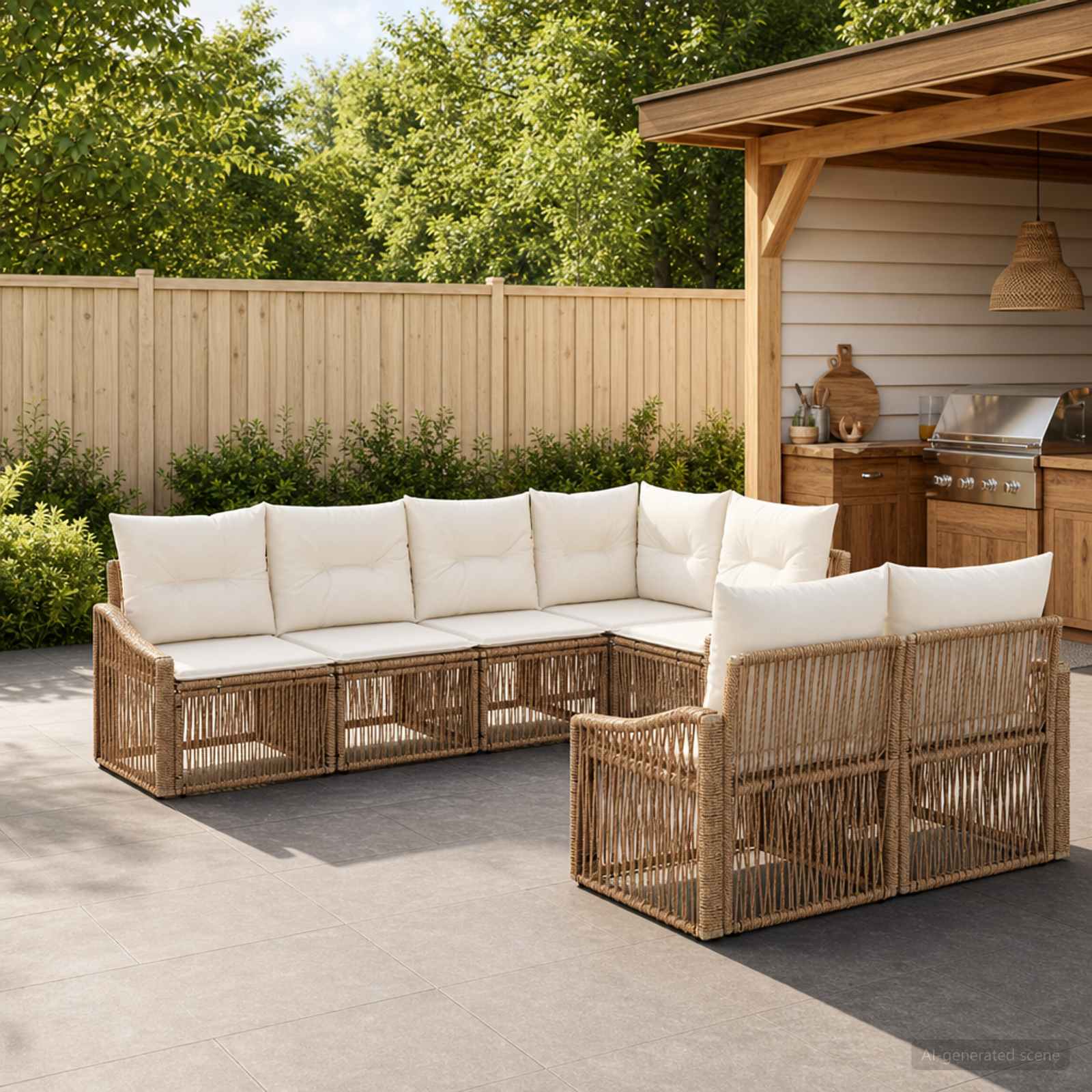 vidaXL Tuinbankenset 7 st 7-Aantal zitplaatsen Zwart poly rattan