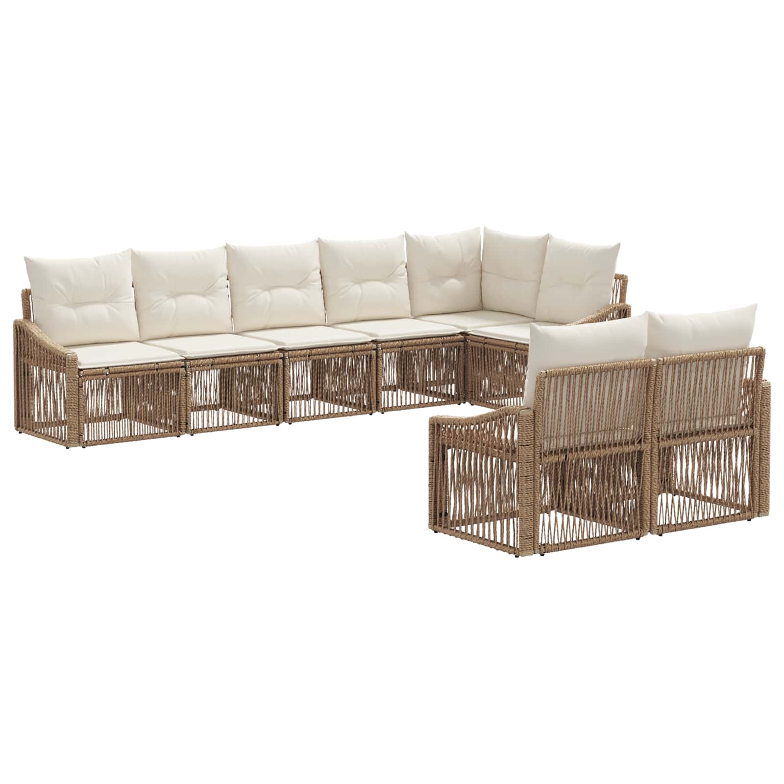 vidaXL Tuinbankenset 9 pcs Zwart poly rattan