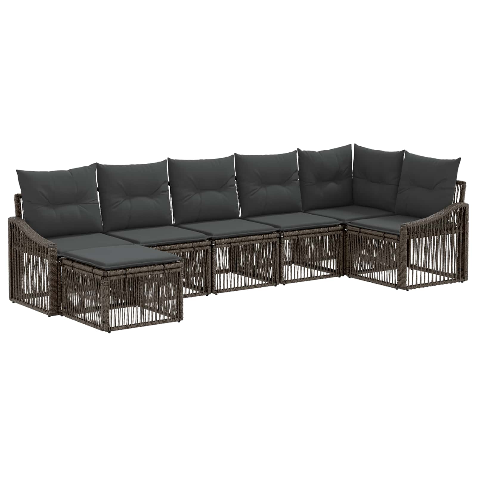 vidaXL Tuinbankenset 8 pcs Zwart poly rattan