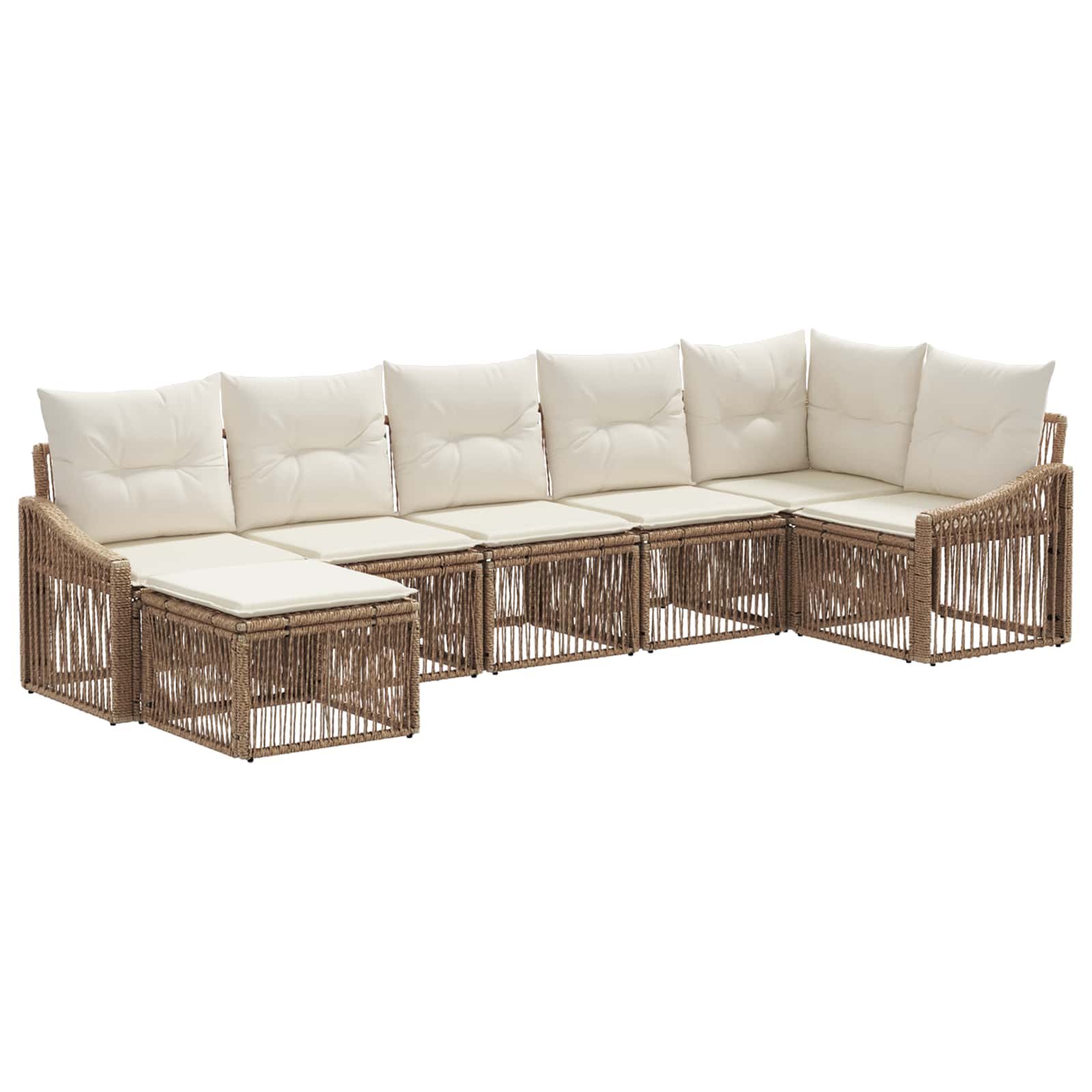 vidaXL Tuinbankenset 8 pcs Zwart poly rattan