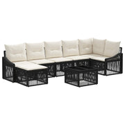 vidaXL Tuinbankenset 8 pcs Zwart poly rattan
