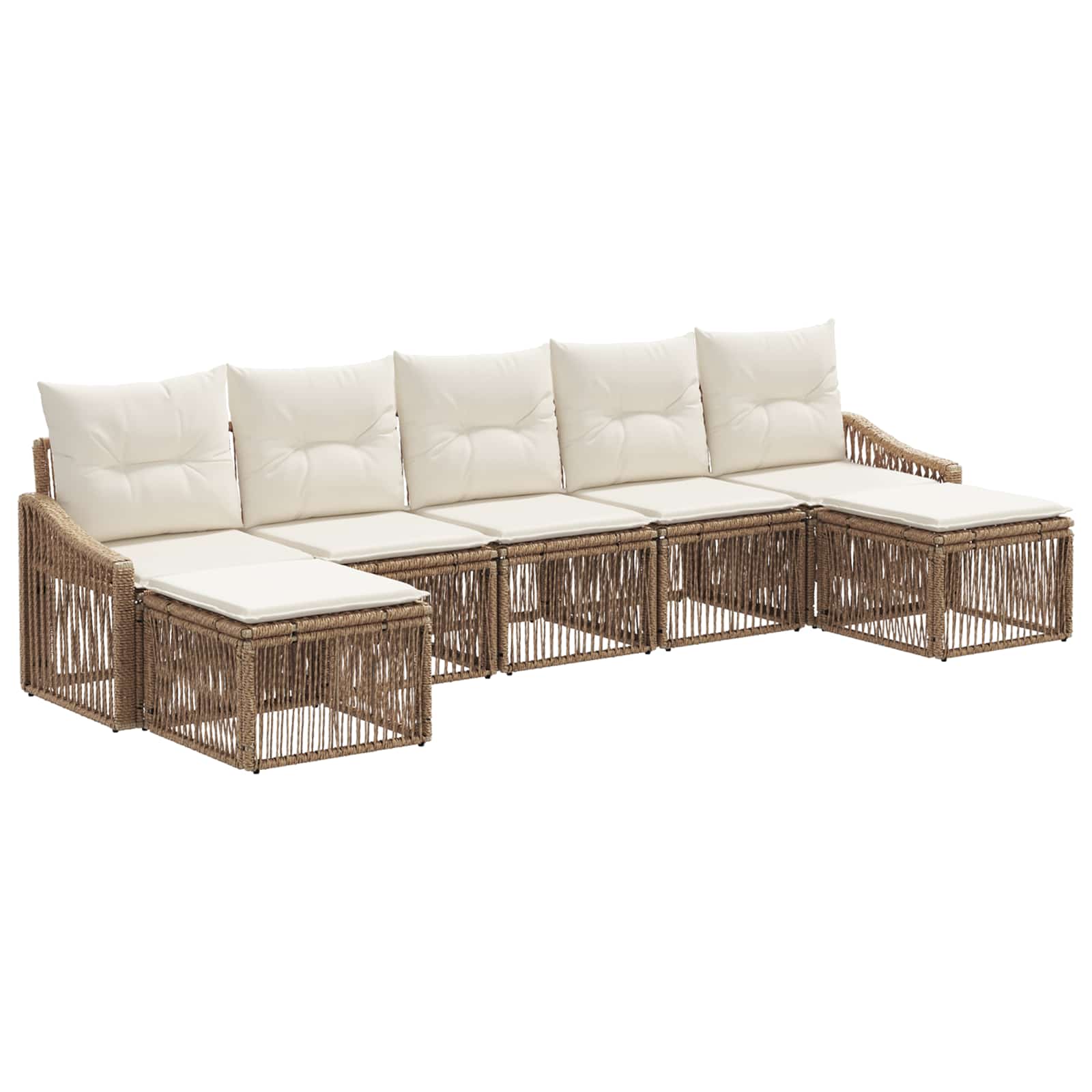vidaXL Tuinbankenset 8 pcs Zwart poly rattan