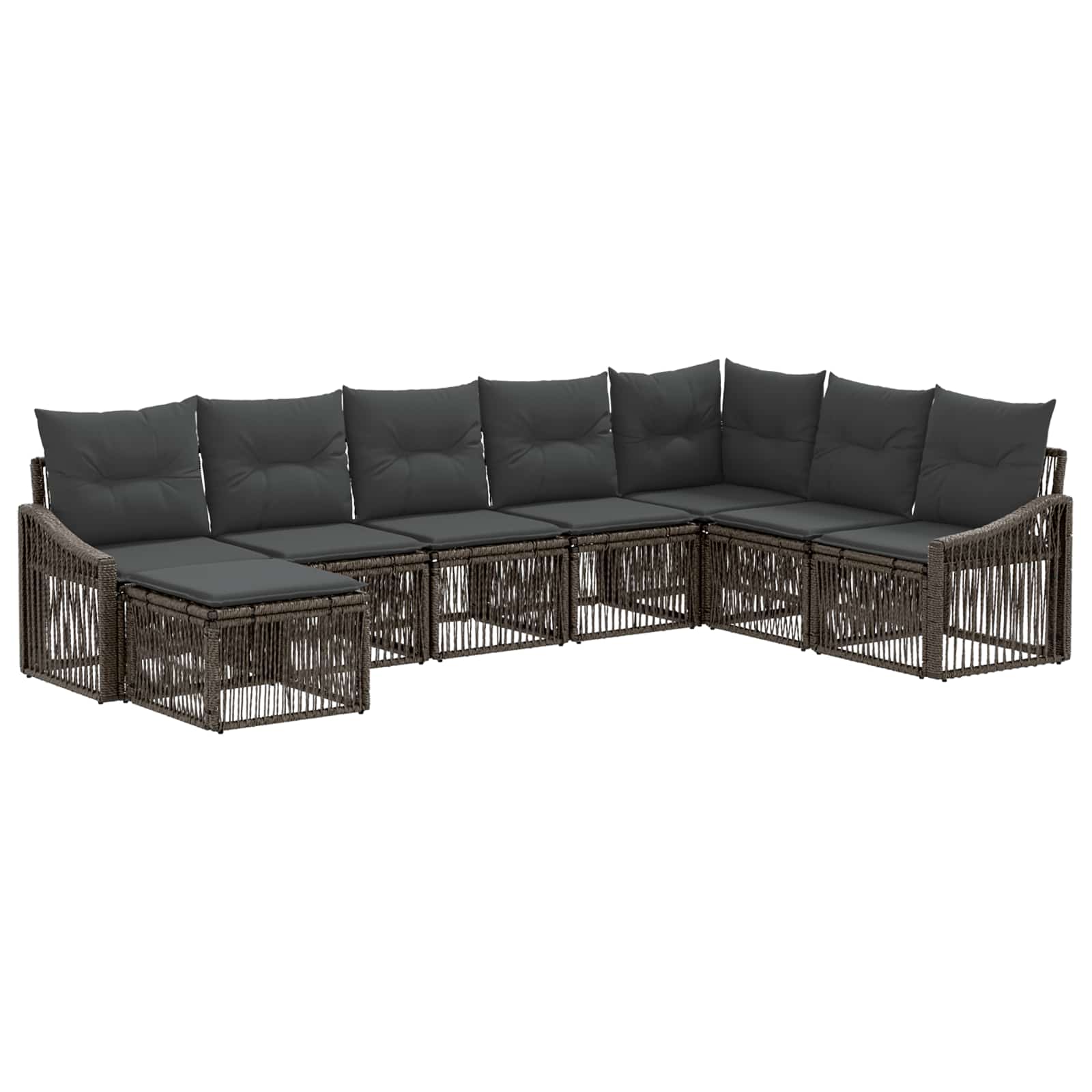 vidaXL Tuinbankenset 9 pcs Zwart poly rattan