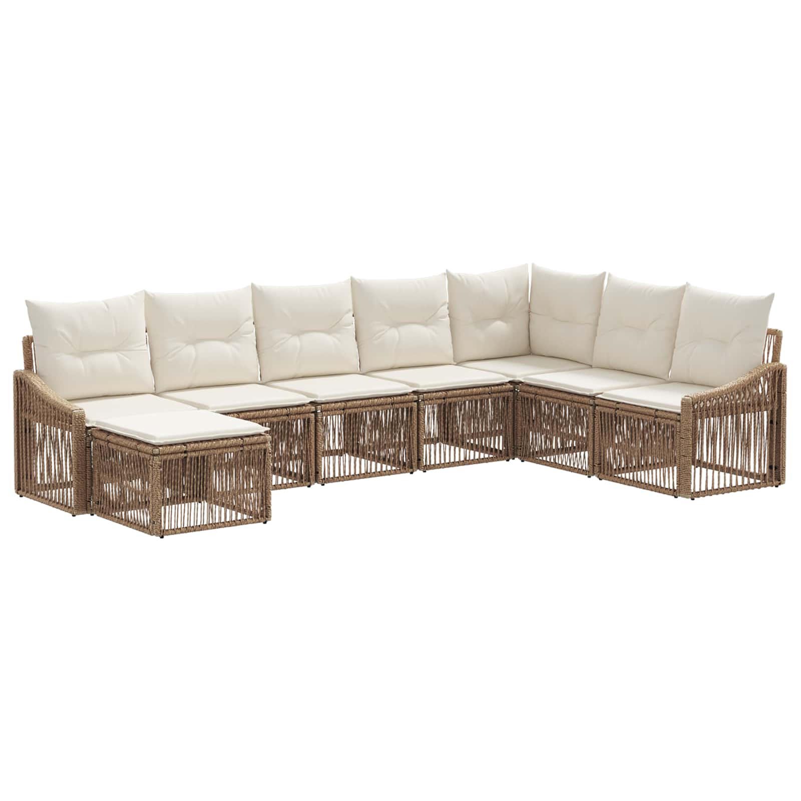 vidaXL Tuinbankenset 9 pcs Zwart poly rattan